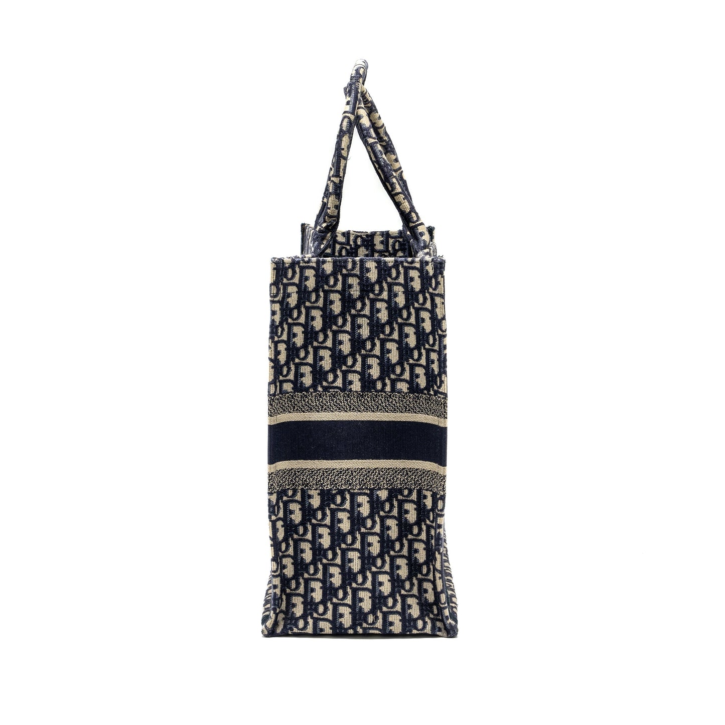 Luxury Dior Large Book tote blue oblique EMBROIDERY
