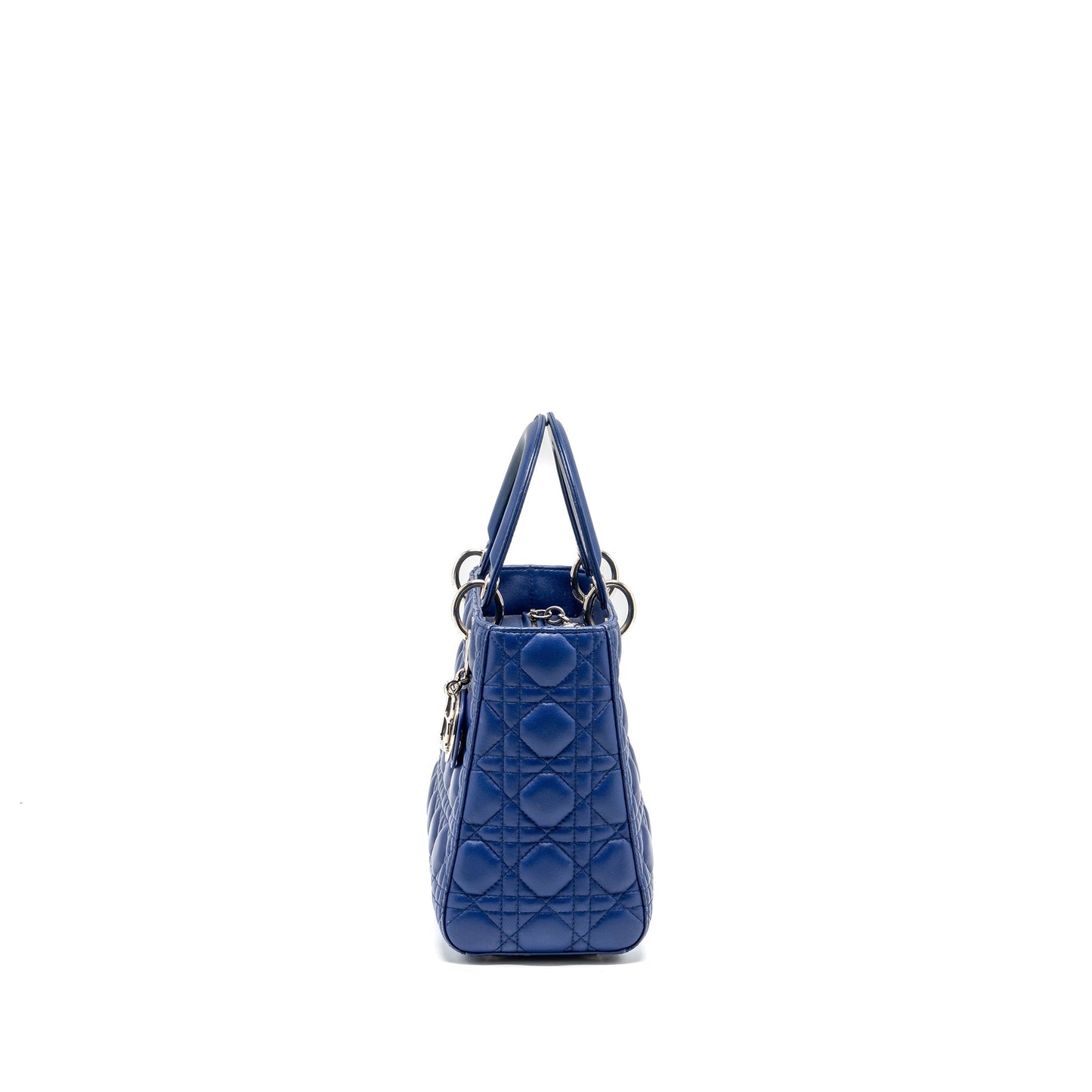 Luxury Dior Medium Lady Luxury Dior Lambskin Blue SHW