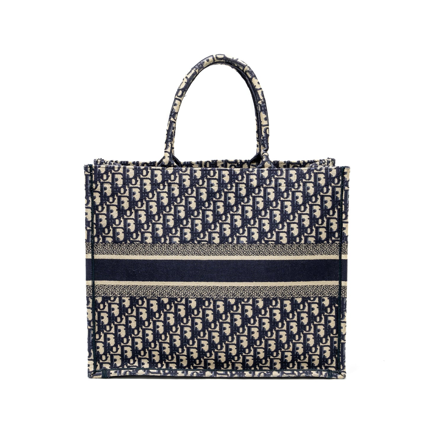 Dior Large Book tote blue oblique EMBROIDERY