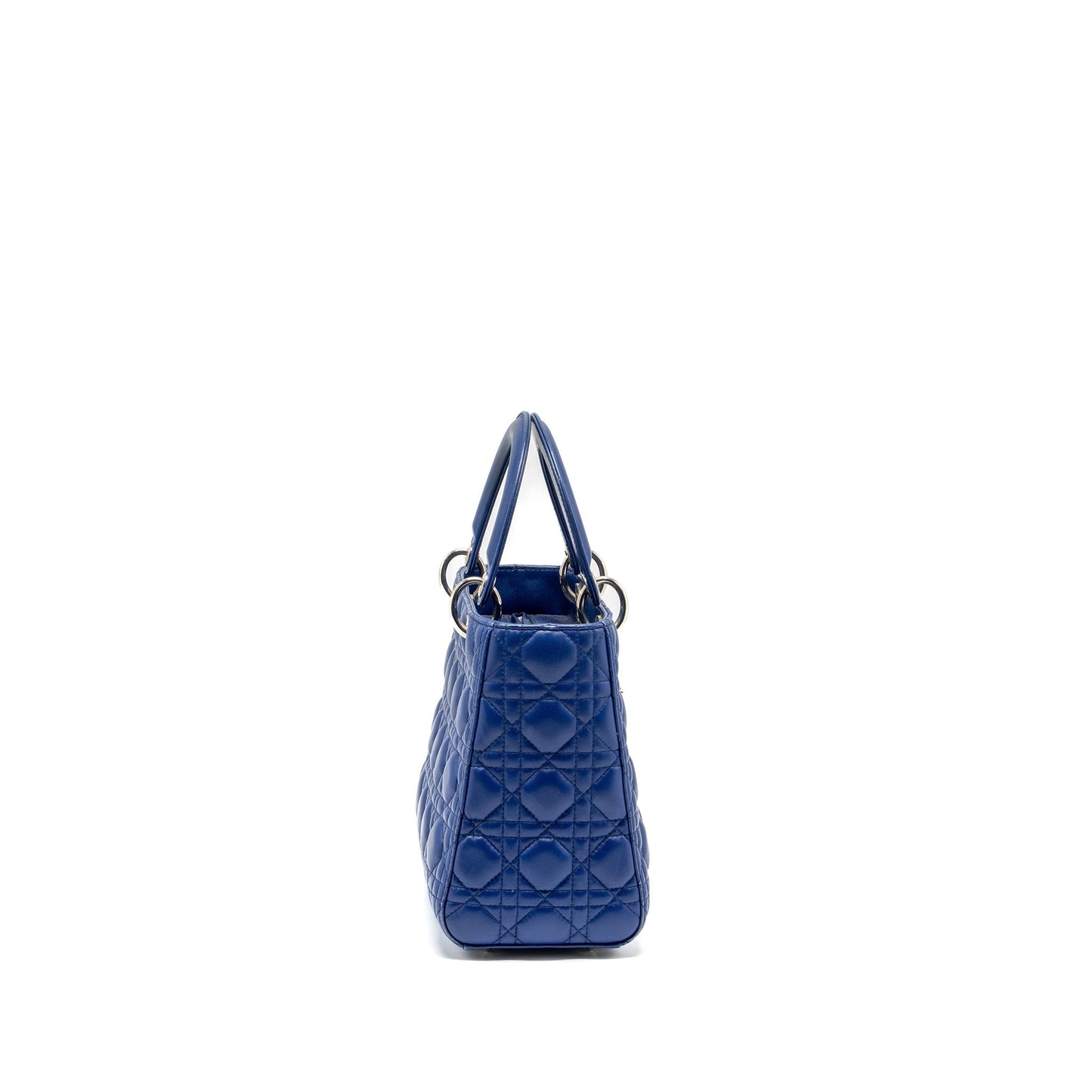 Luxury Dior Medium Lady Luxury Dior Lambskin Blue SHW