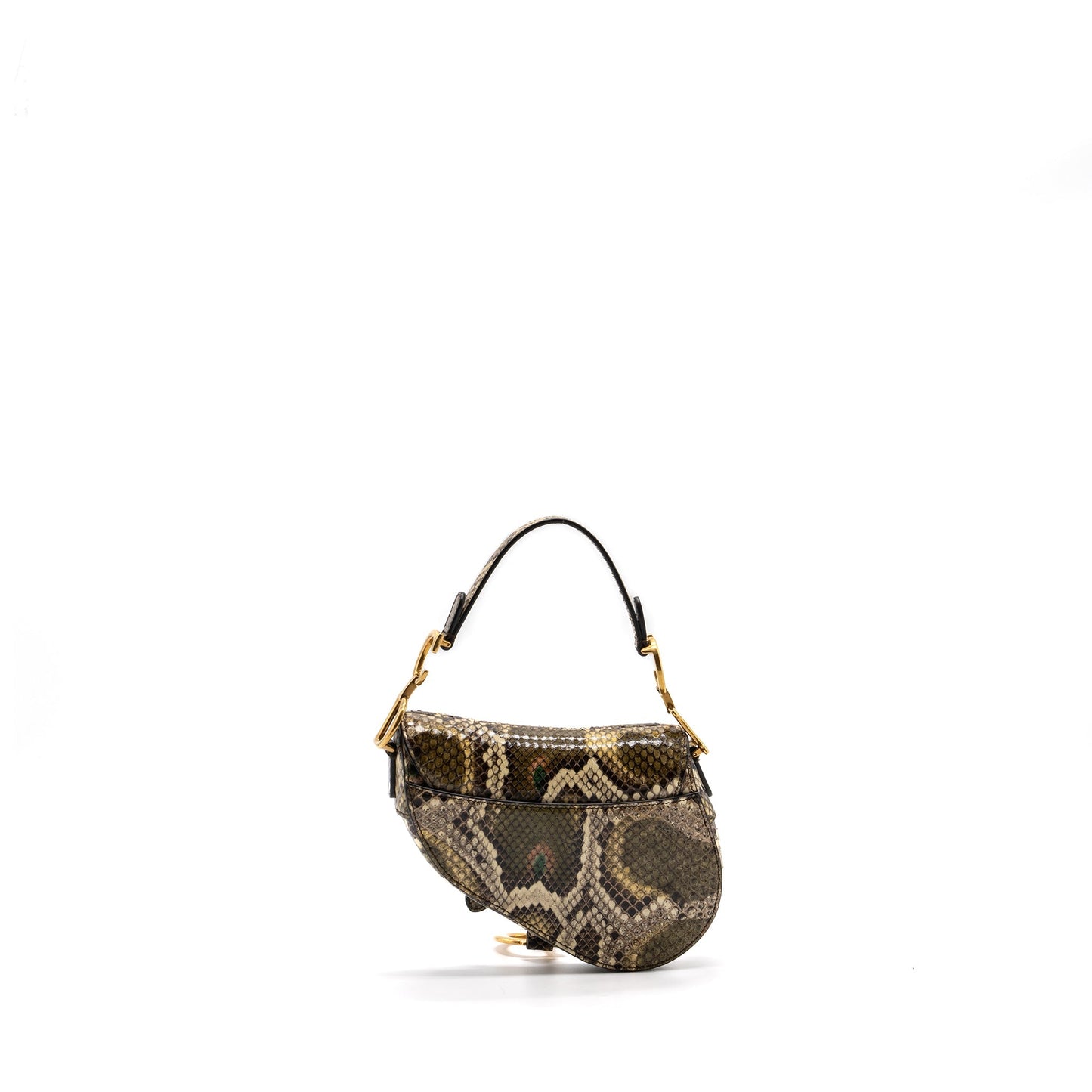 Luxury Dior Mini Saddle Bag Python Multicolour GHW