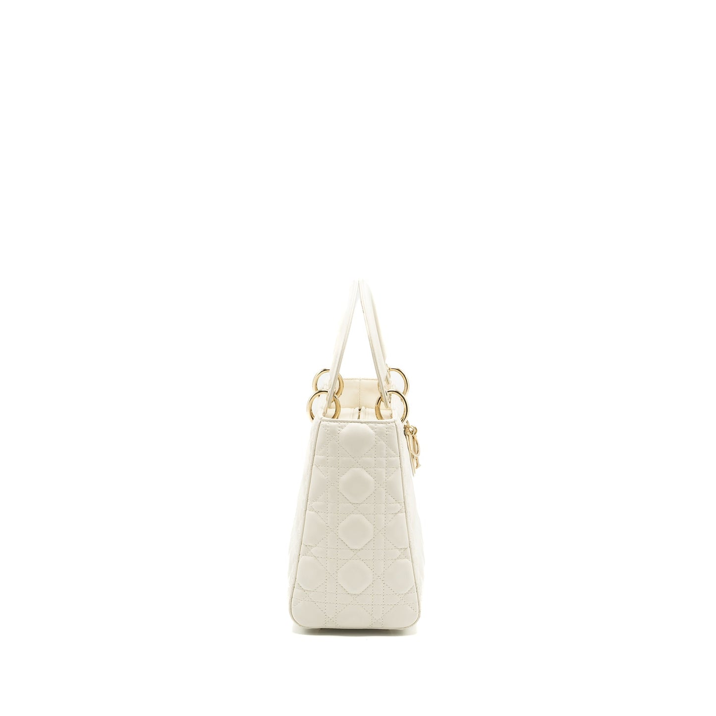 Luxury Dior Medium Lady Luxury Dior bag lambskin white LGHW