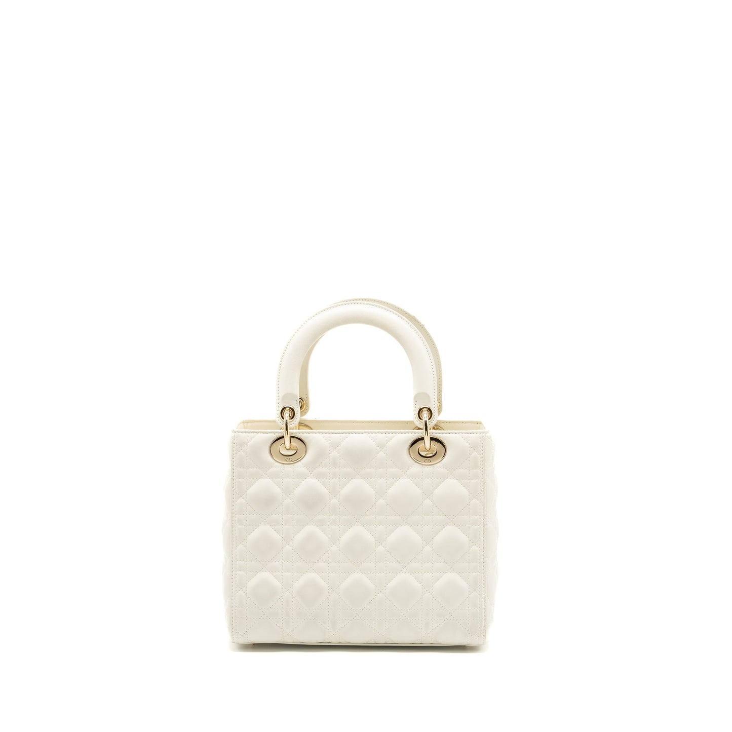 Luxury Dior Medium Lady Luxury Dior bag lambskin white LGHW