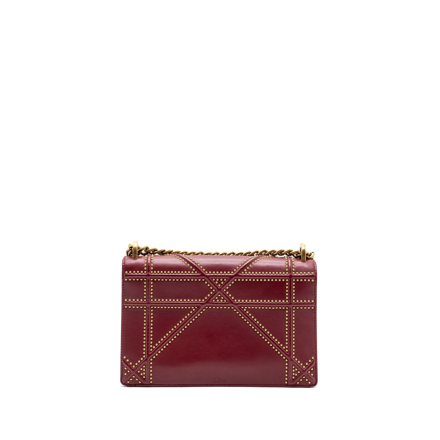 Luxury Dior medium Luxury Diorama studded lambskin red GHW