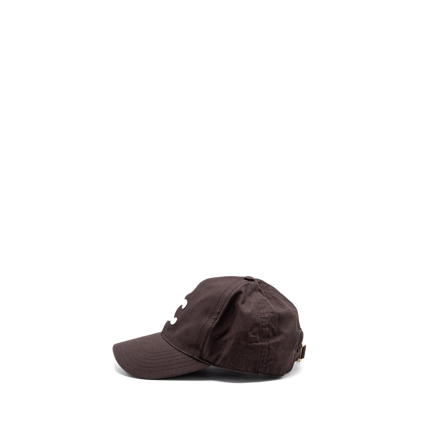 Celine Size S Triomphe Baseball Cap Cotton Cacao