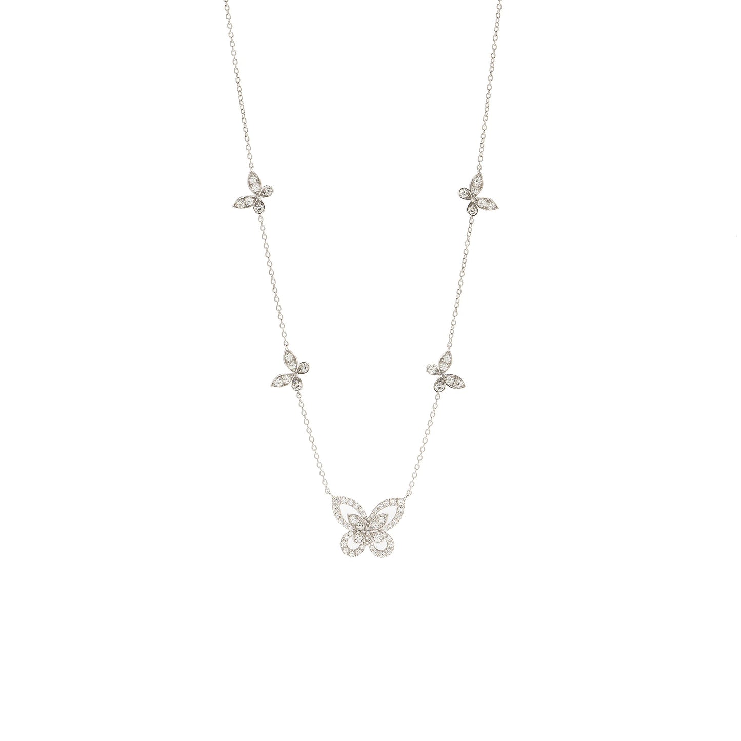 Graff Multi Butterfly Silhouette Diamond Pendant White Gold, Diamonds