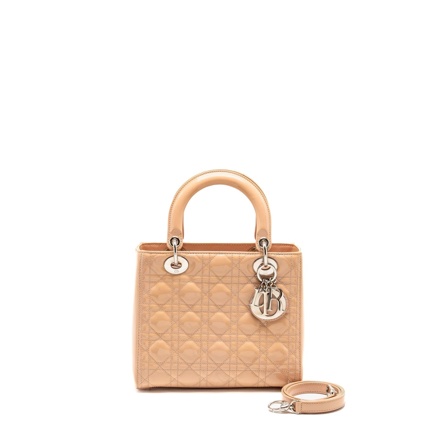 Luxury Dior Medium Lady Luxury Dior Patent Light Pink SHW
