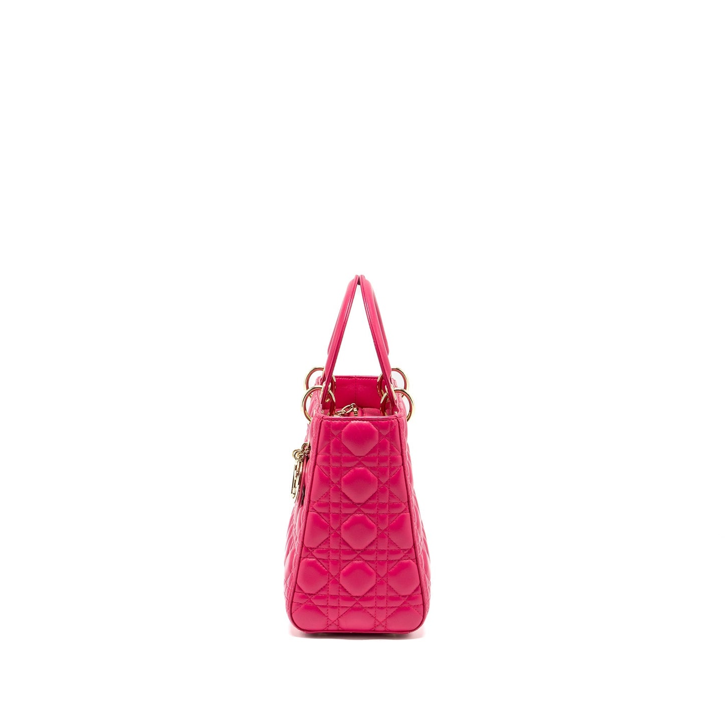 Luxury Dior Medium Lady Luxury Dior Lambskin Pink LGHW