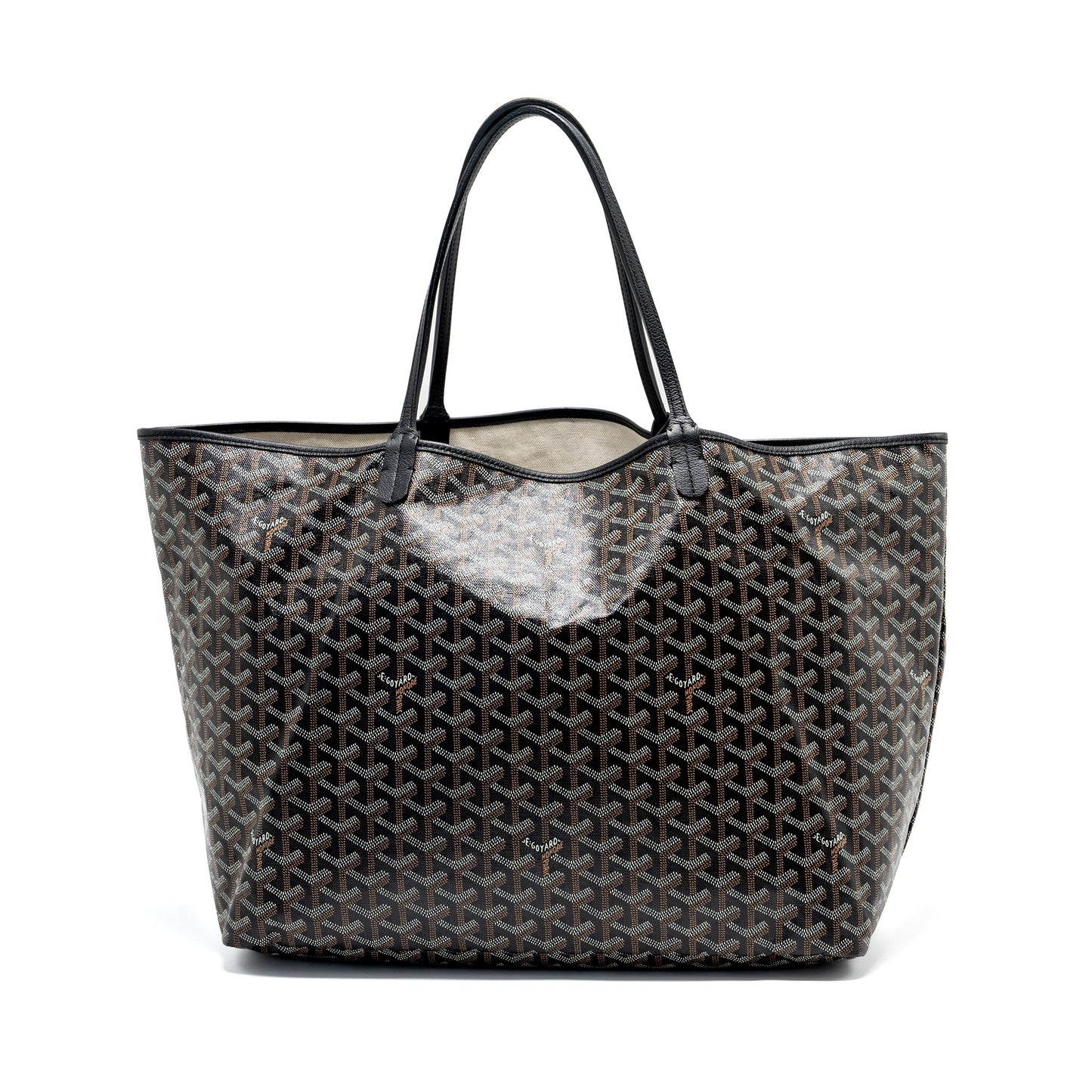 Goyard Saint Louis GM Tote Bag Goyardline Canvas Black SHW