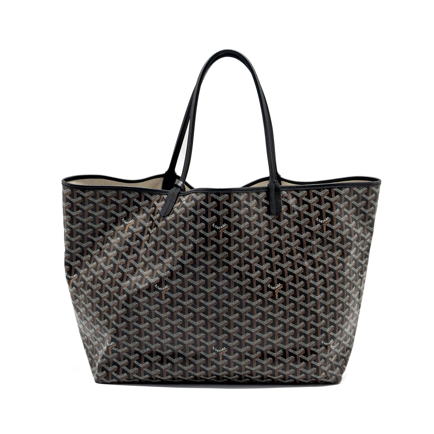 Goyard Saint Louis GM Tote Bag Goyardline Canvas Black SHW