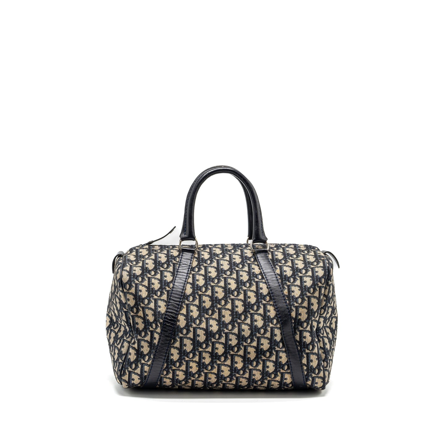 Luxury Dior vintage bowling bag blue oblique canvas SHW