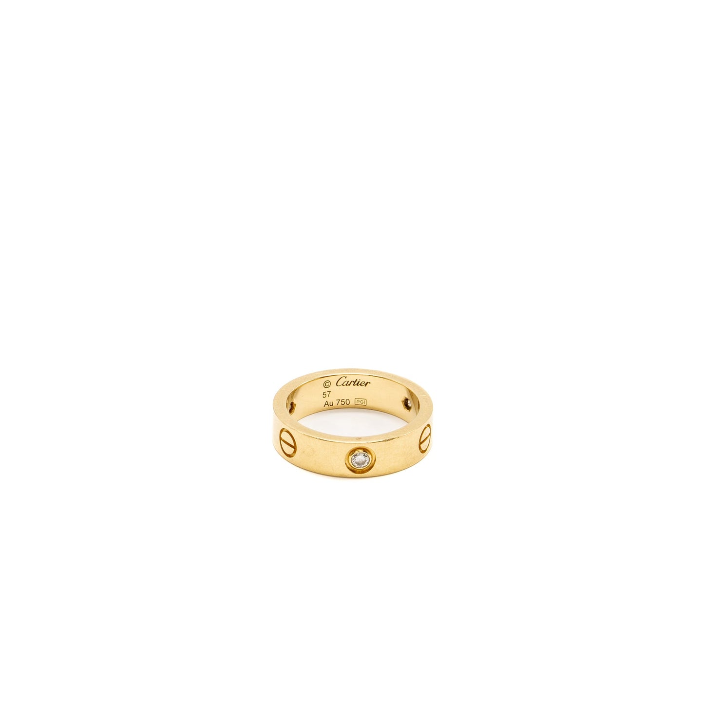 Cartier Size 57 Love Ring Yellow Gold / 3 Diamonds