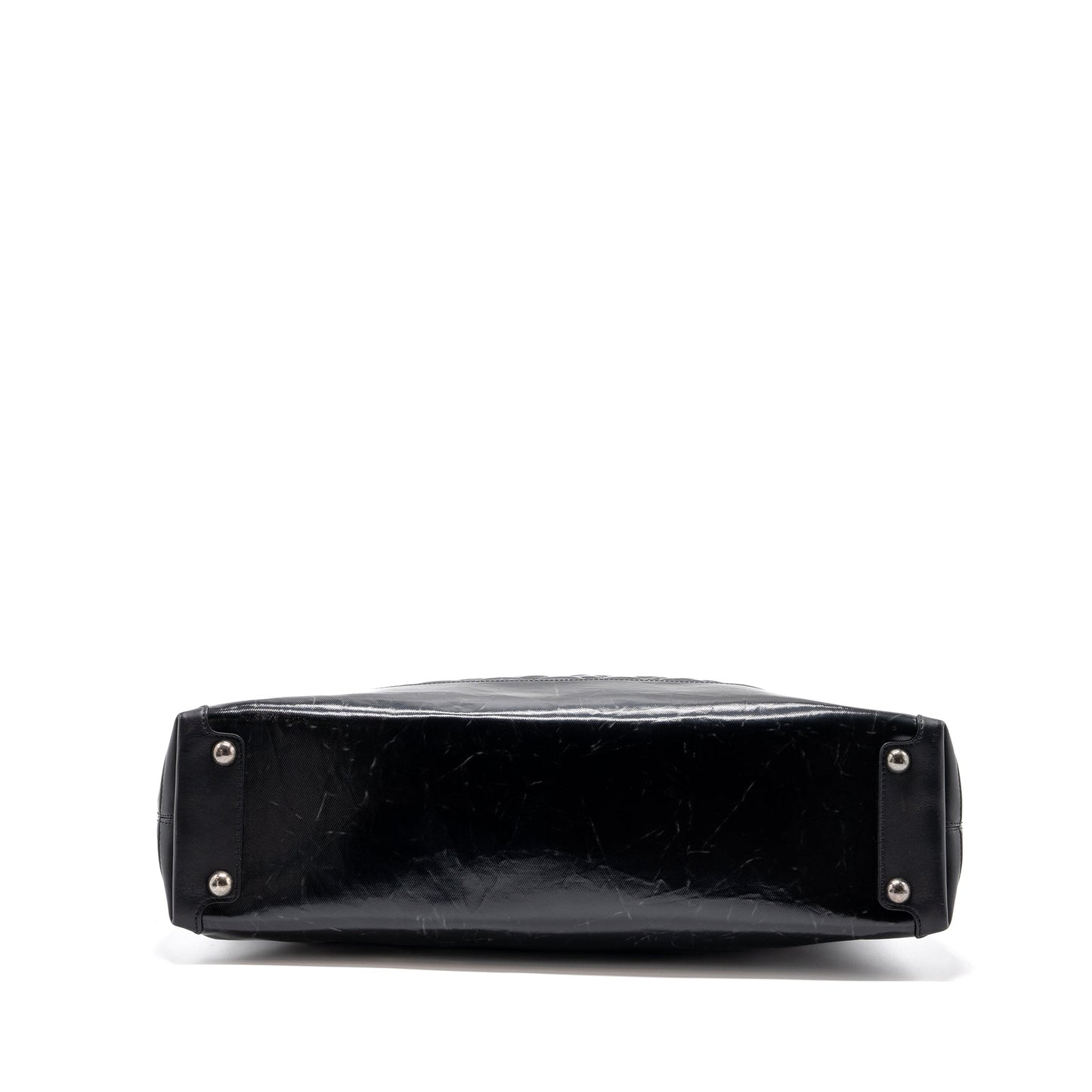 Chanel giant zip shopping bag patent black ruthenium hardware