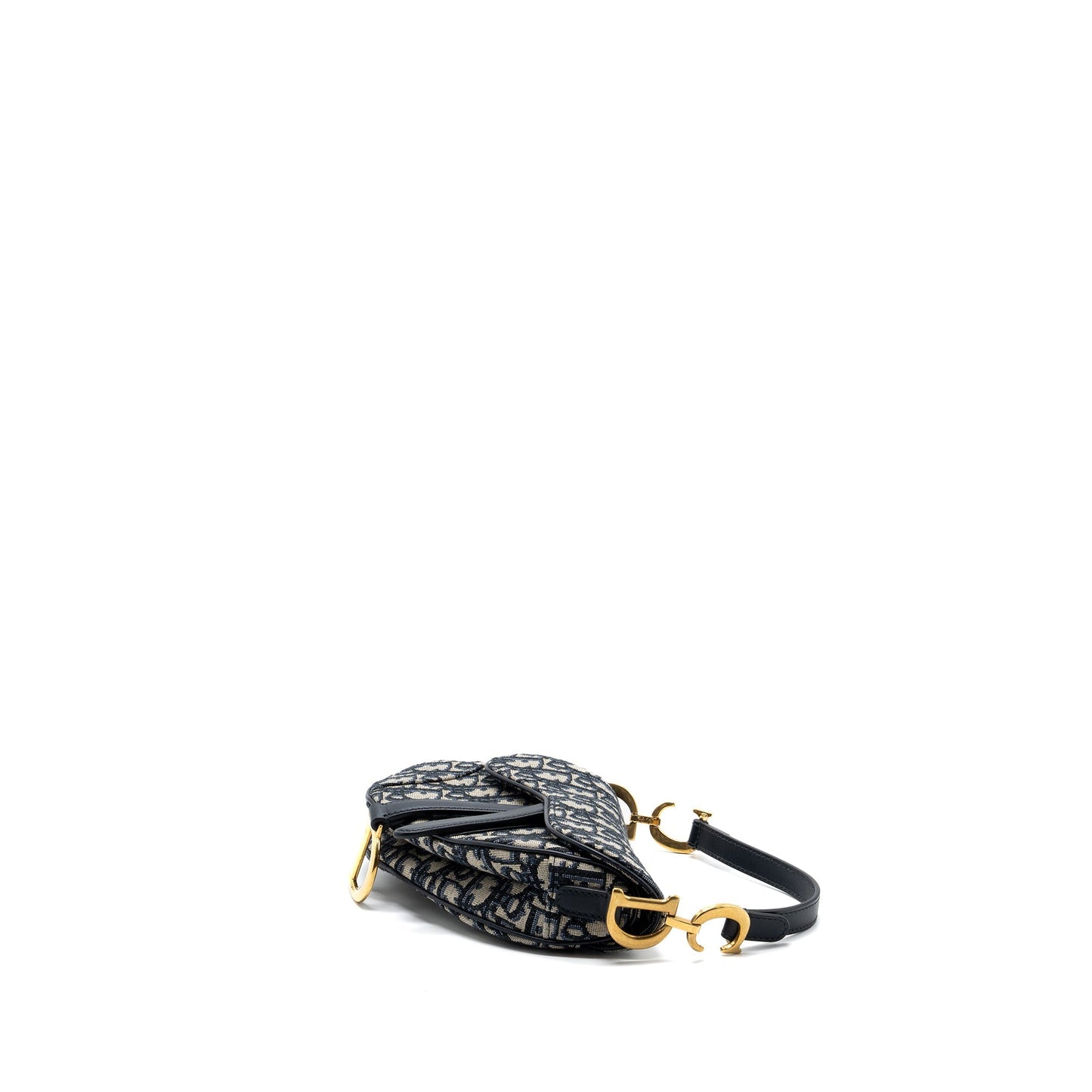 Luxury Dior Mini Saddle Bag Blue Oblique Jacquard GHW