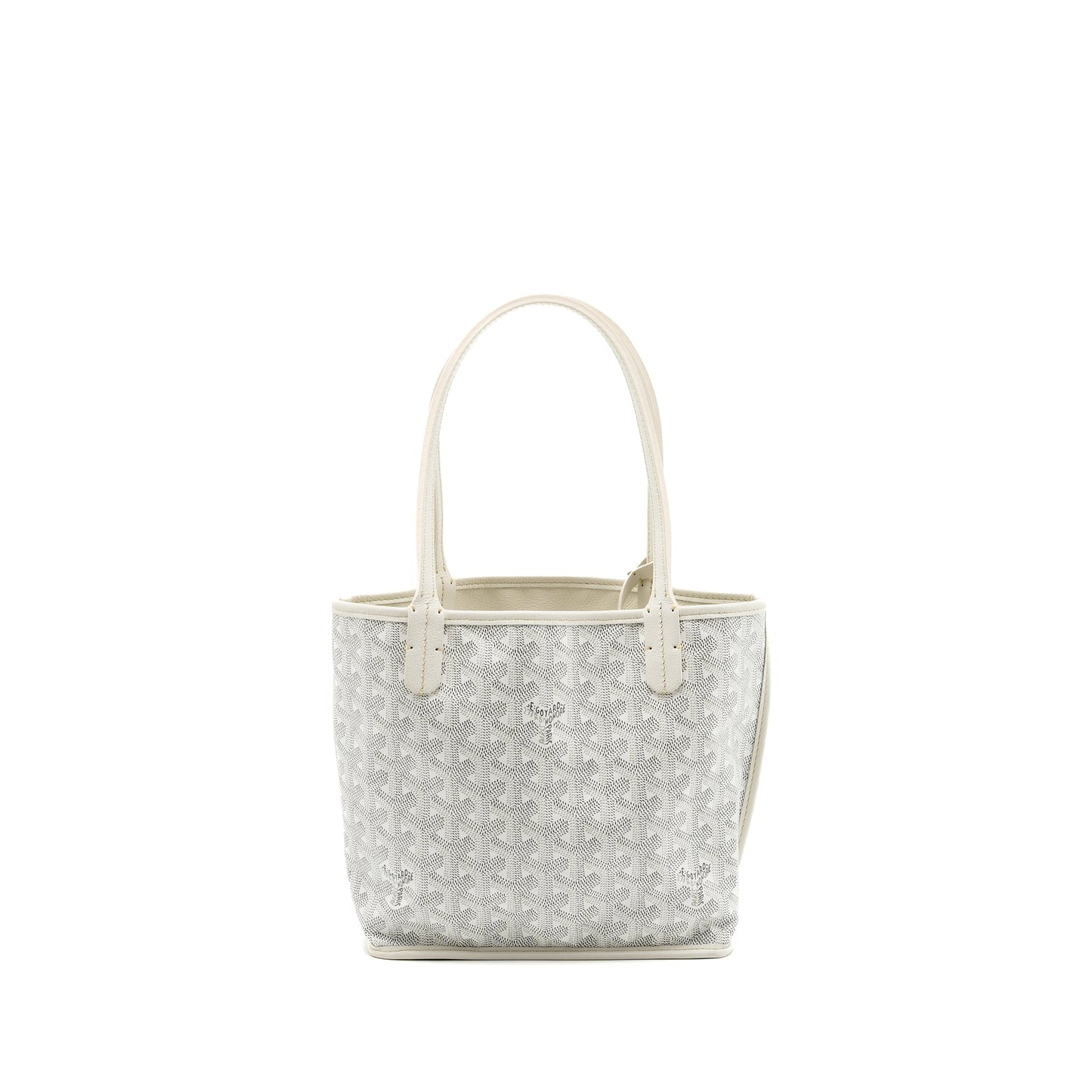Goyard mini Anjou tote bag goyardine canvas white SHW