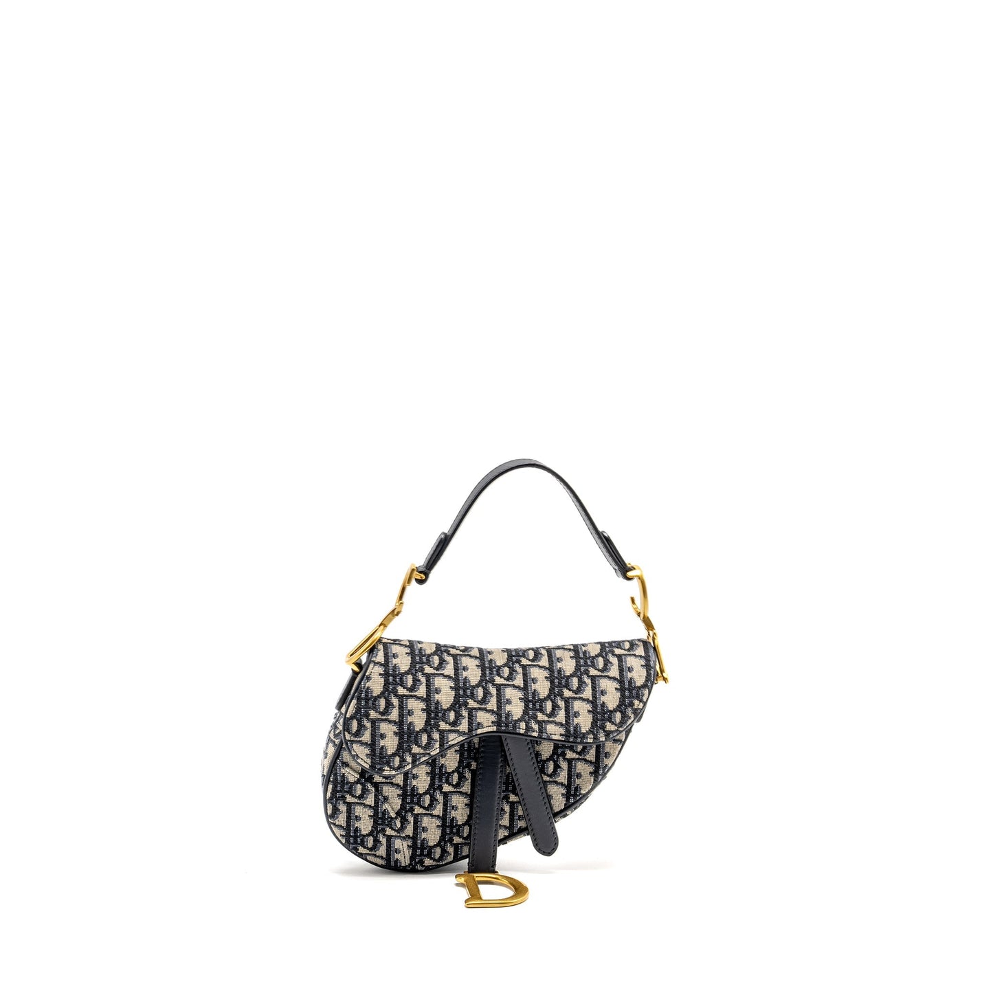 Luxury Dior Mini Saddle Bag Oblique Jacquard Blue GHW