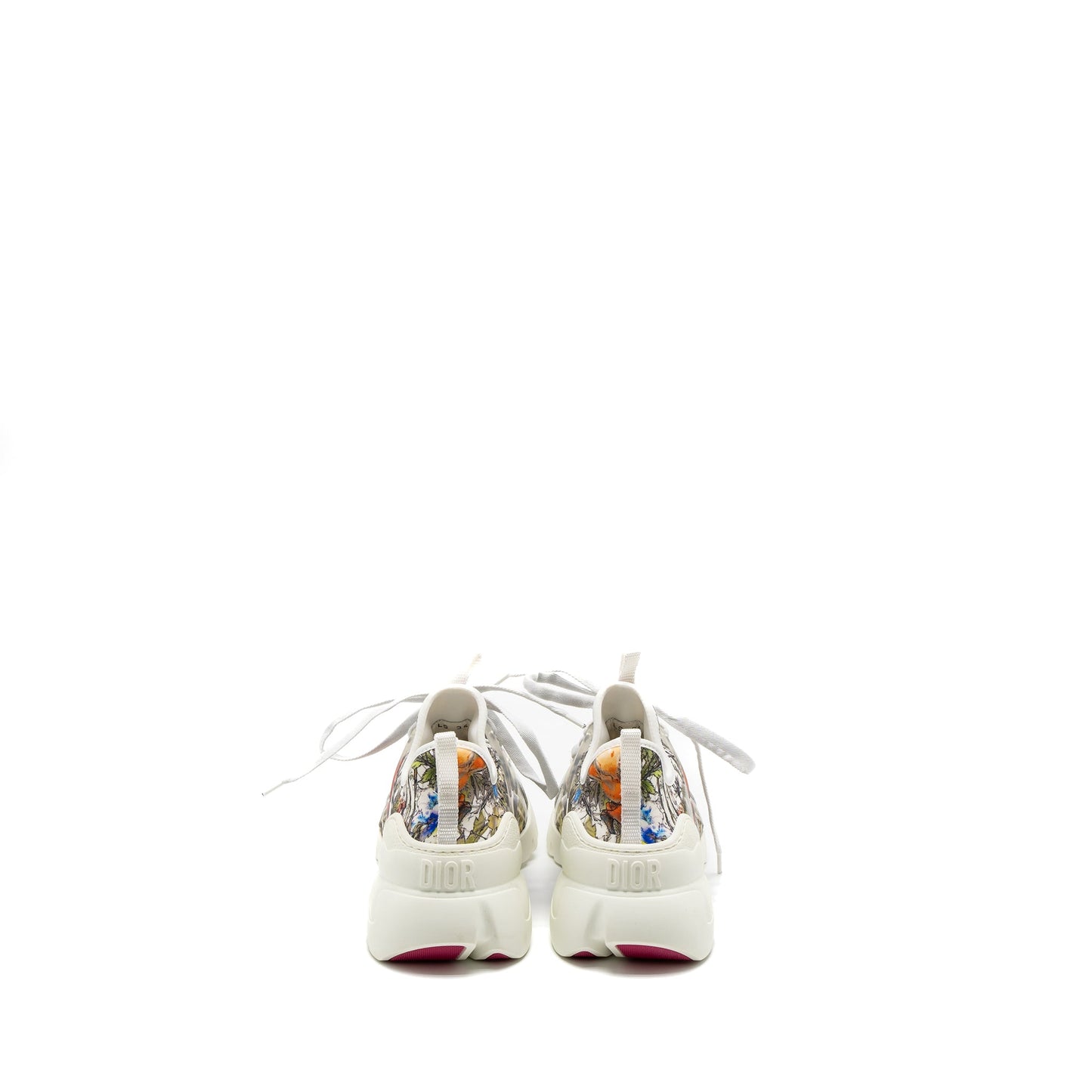Luxury Dior Size 36 D-Connect Sneaker Flower Printed Fabric Multicolour