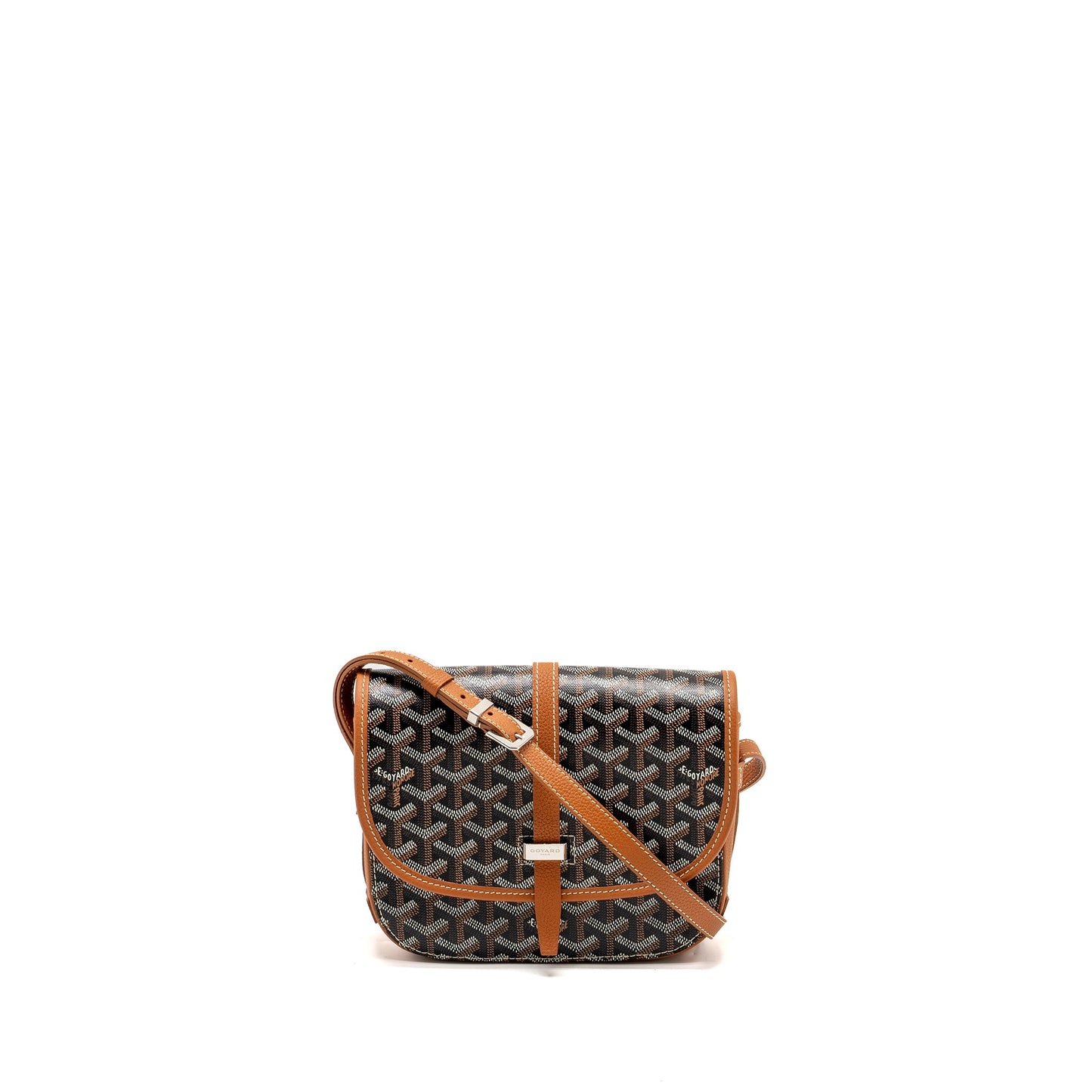 Goyard Belvedere PM Messenger Bag Goyardline Canvas Brown SHW