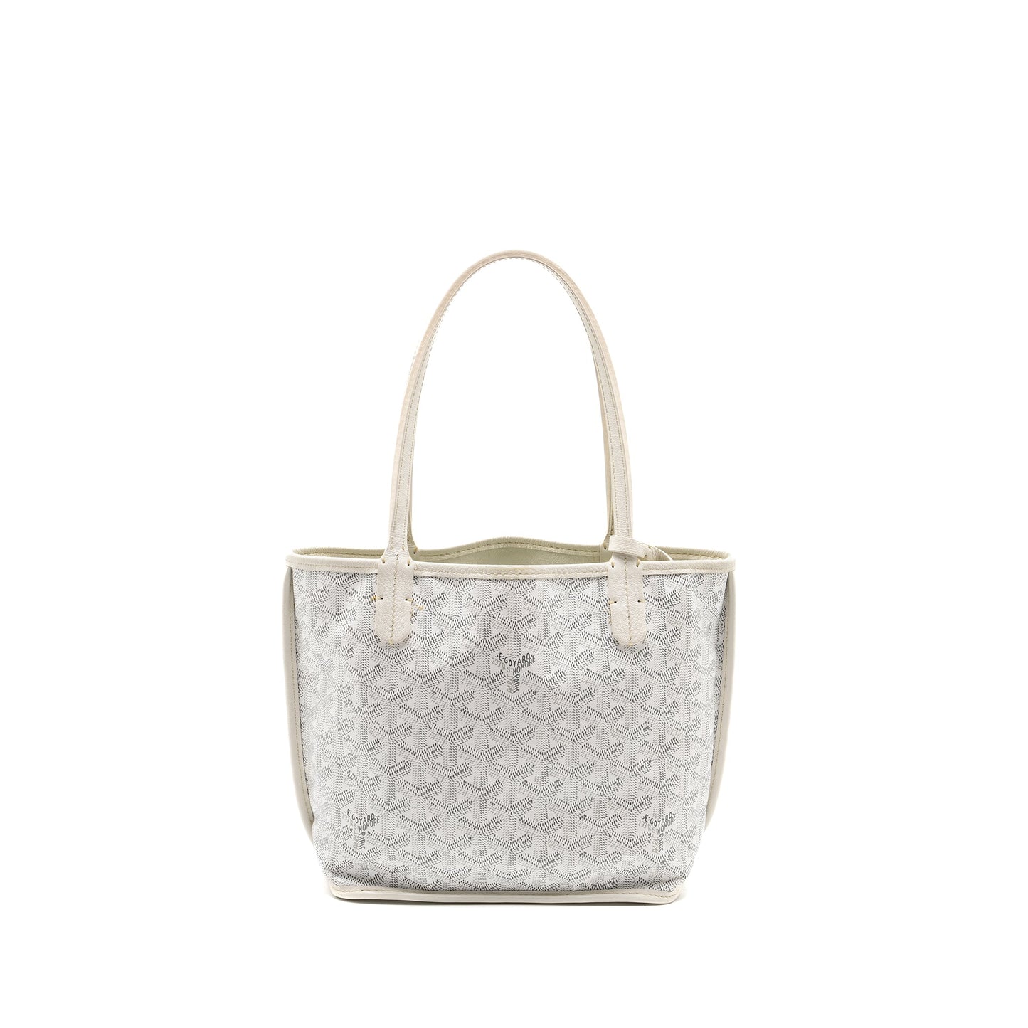 Goyard Mini Anjou Tote bag Heart Goyardline Canvas/Leather White SHW