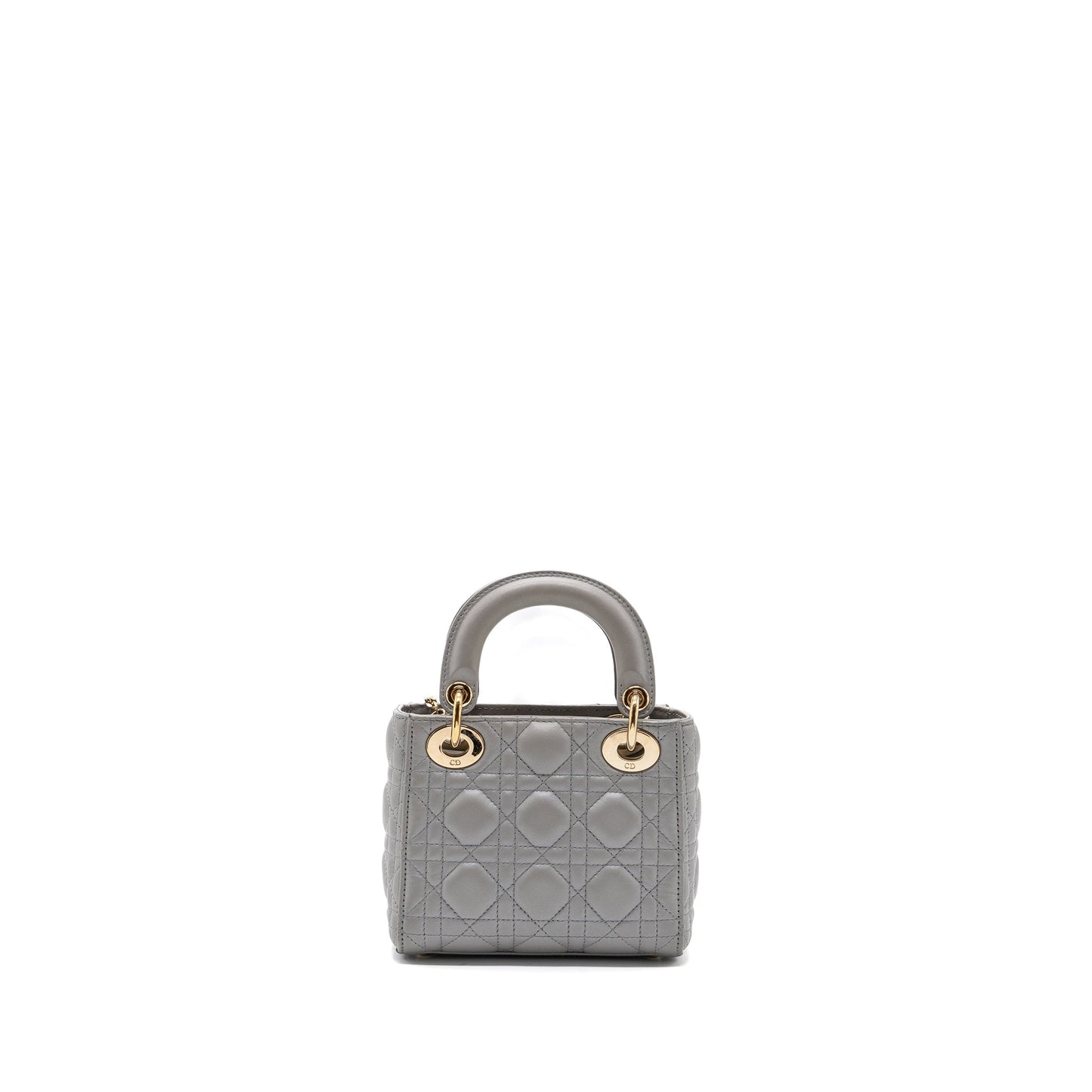 Luxury Dior Mini Lady Luxury Dior Lambskin Light Grey LGHW