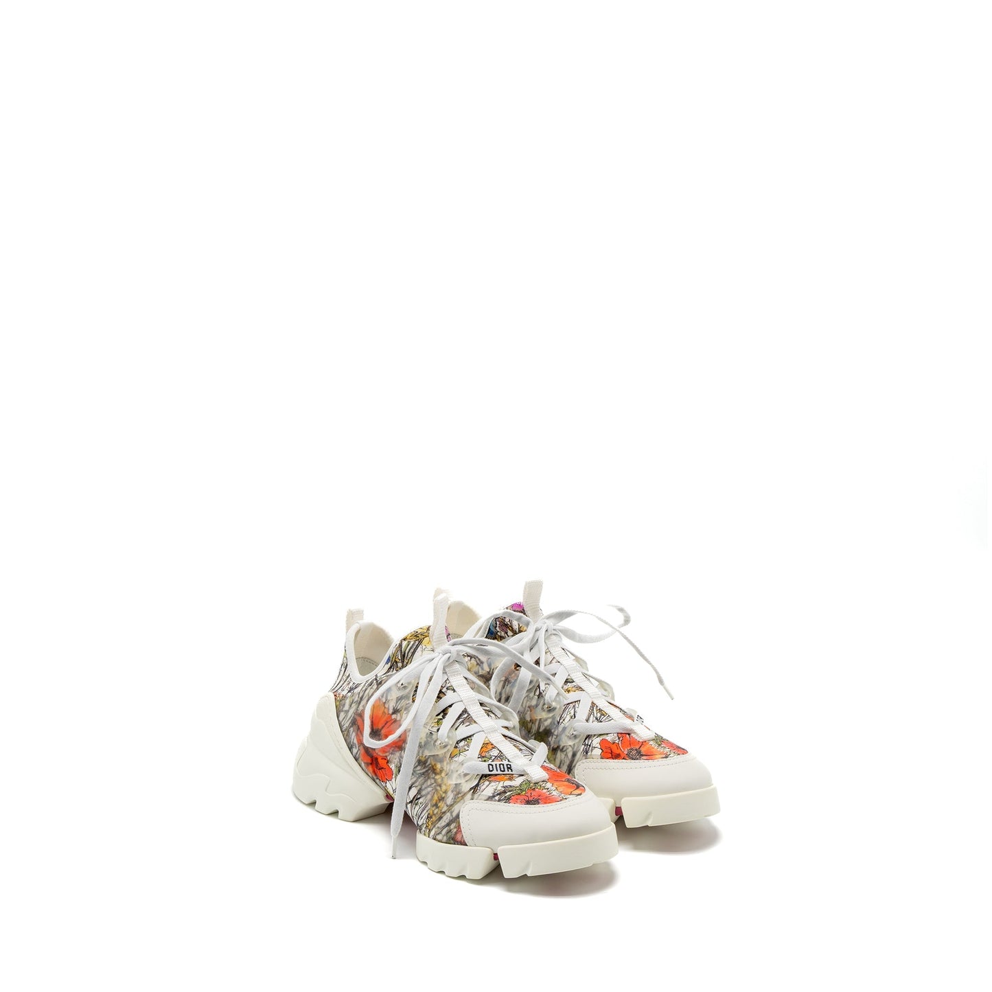 Luxury Dior Size 36 D-Connect Sneaker Flower Printed Fabric Multicolour