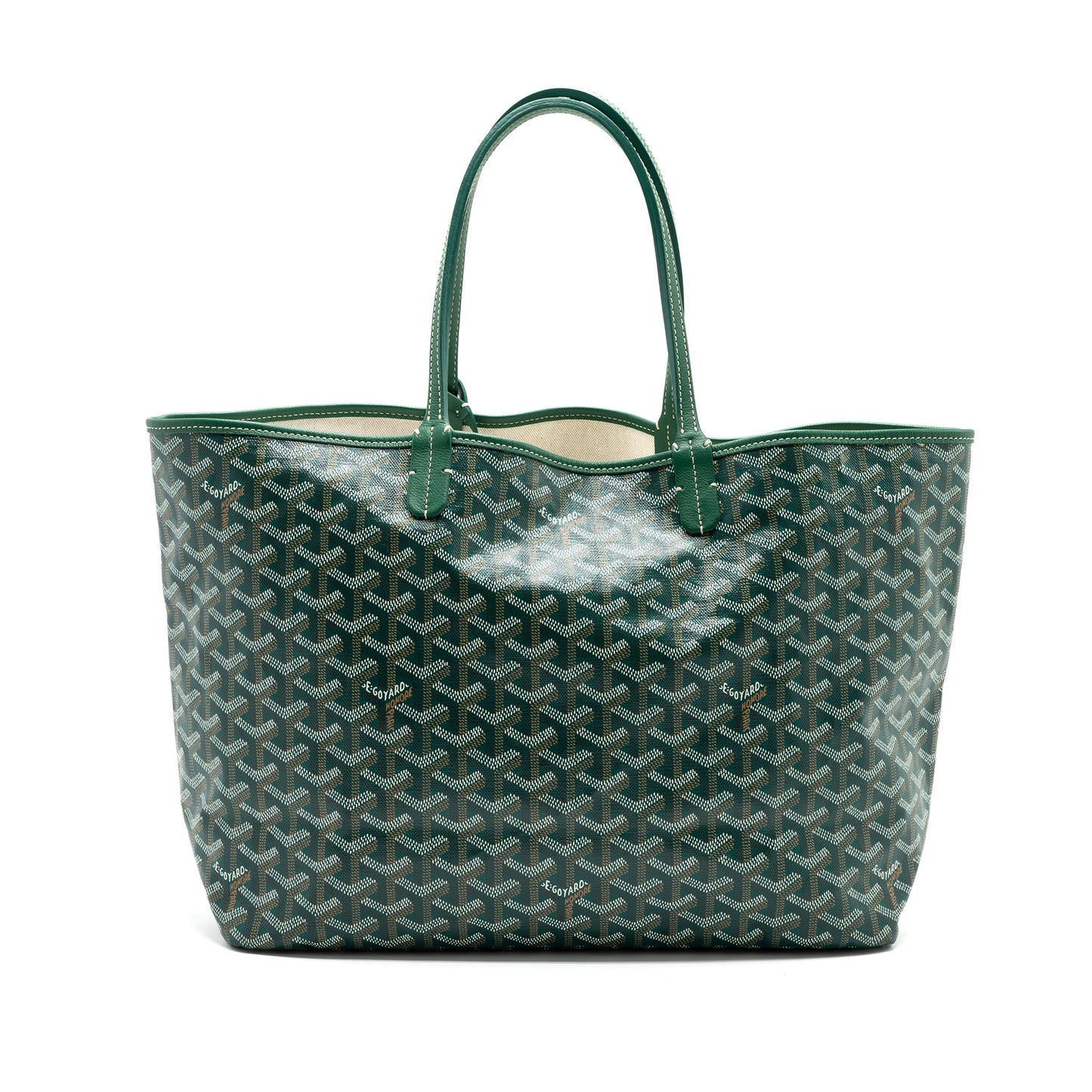 Goyard Saint Louis PM Tote Bag Goyardine Canvas Green SHW