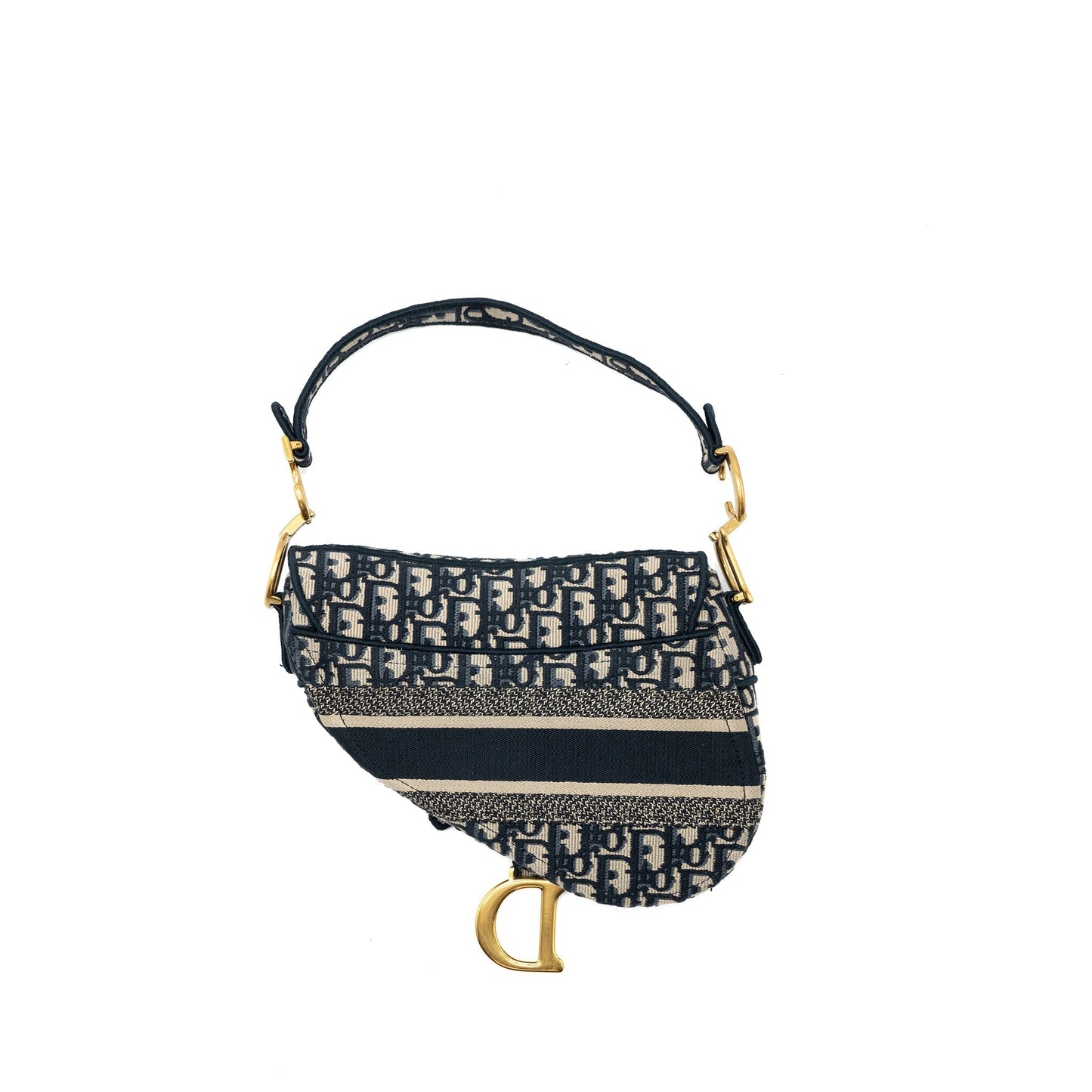 Luxury Dior Saddle Bag Blue Oblique Embroidery GHW