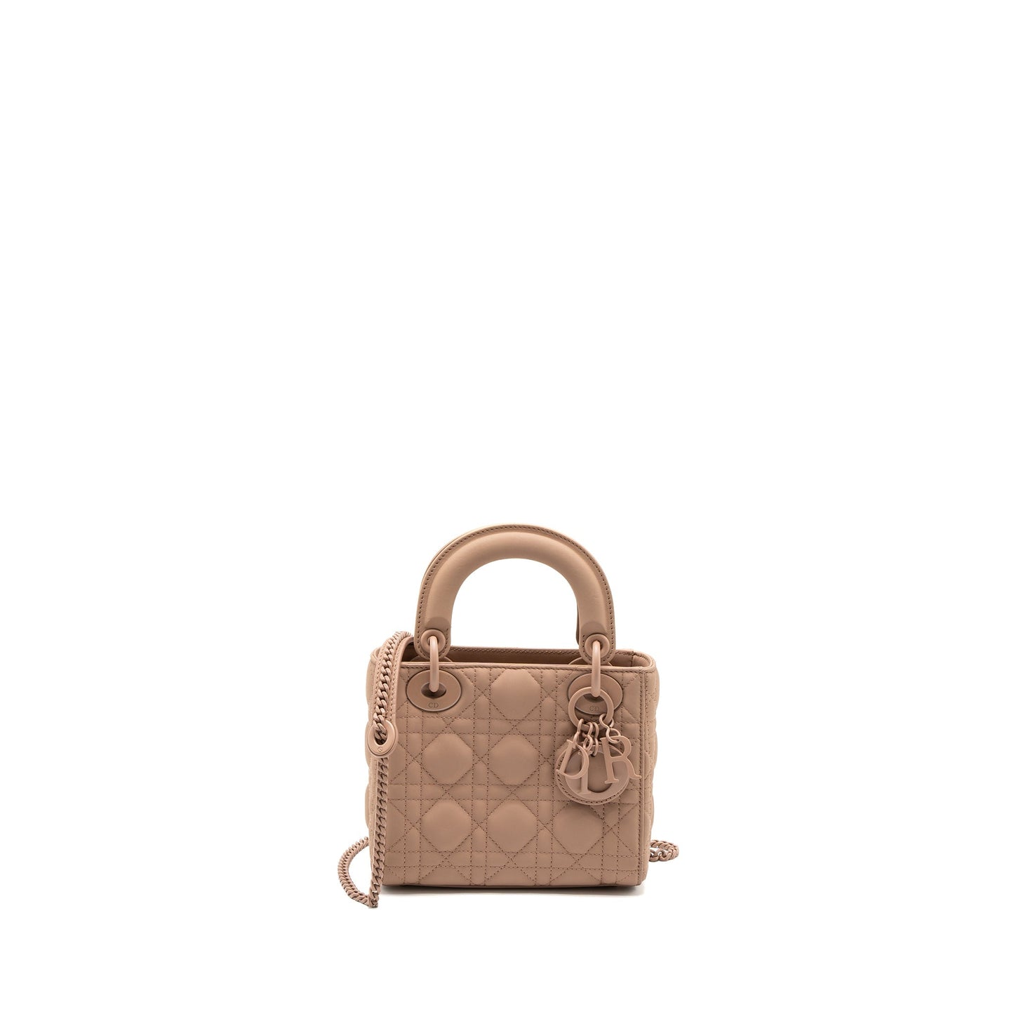 Luxury Dior Mini Lady Luxury Dior Ultra Matte Cannage Calfskin Blush with Blush Hardware