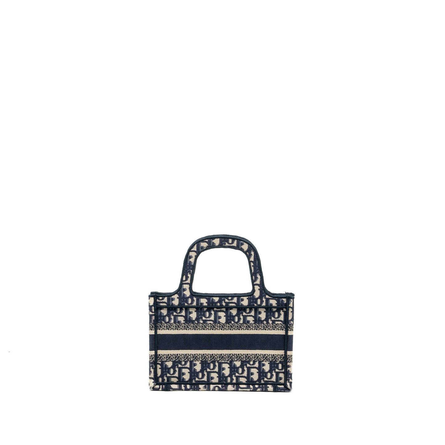 Luxury Dior MINI BOOK TOTE BLUE OBLIQUE EMBROIDERY