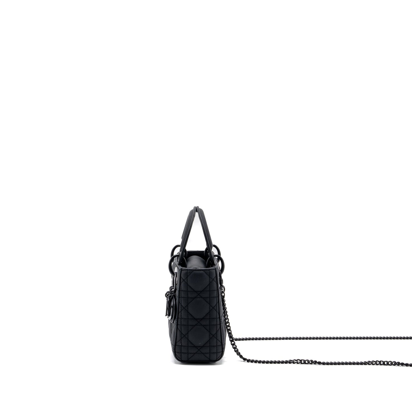 Luxury Dior mini lady Luxury Dior cannage calfskin black with black hardware