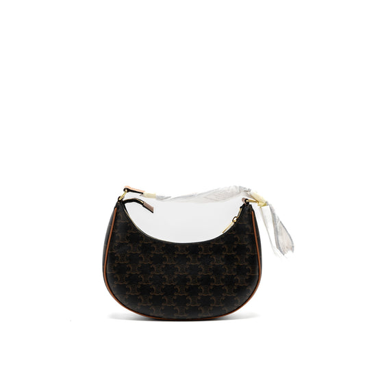Celine medium Ava TRIOMPHE CANVAS AND CALFSKIN TAN GHW