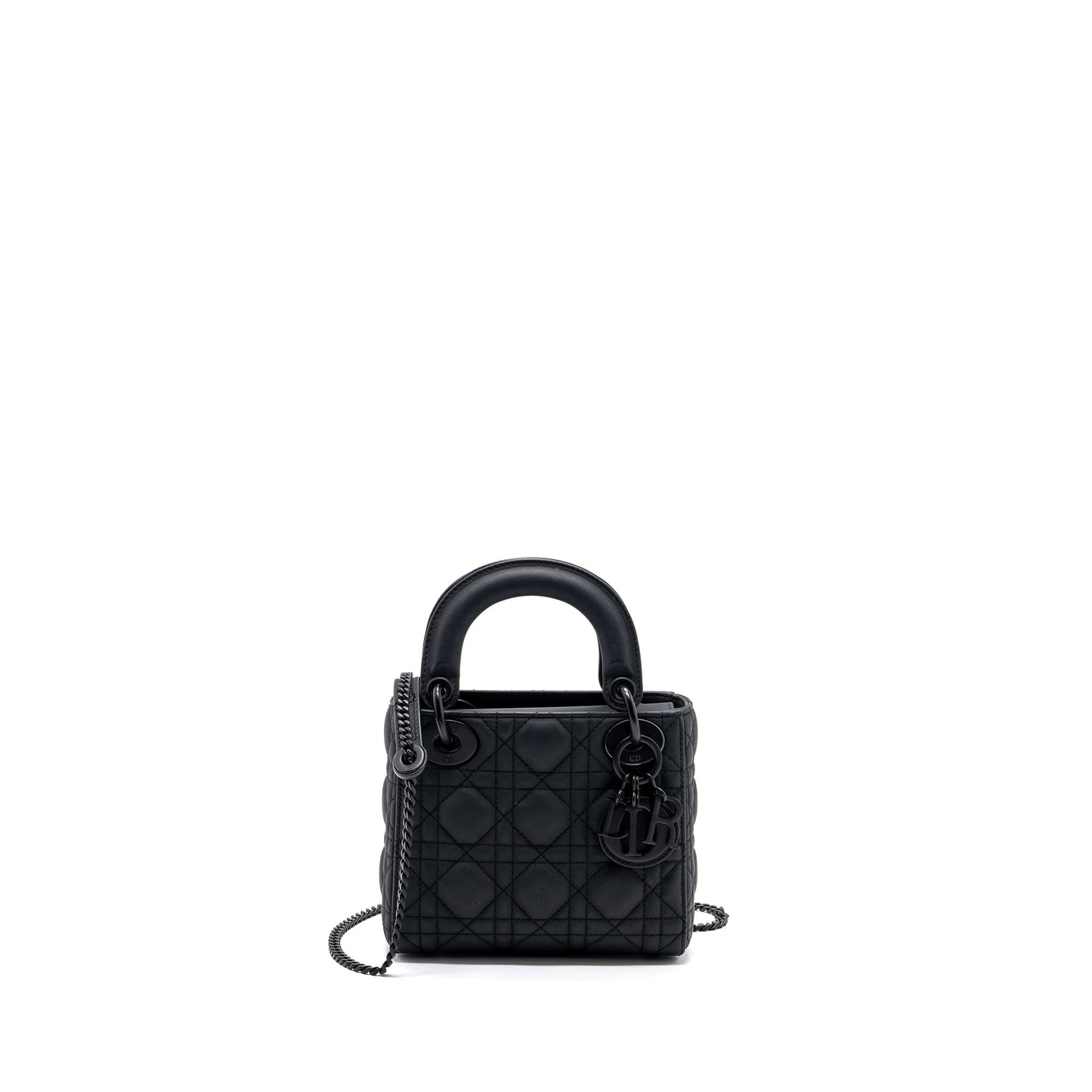 Luxury Dior mini lady Luxury Dior cannage calfskin black with black hardware