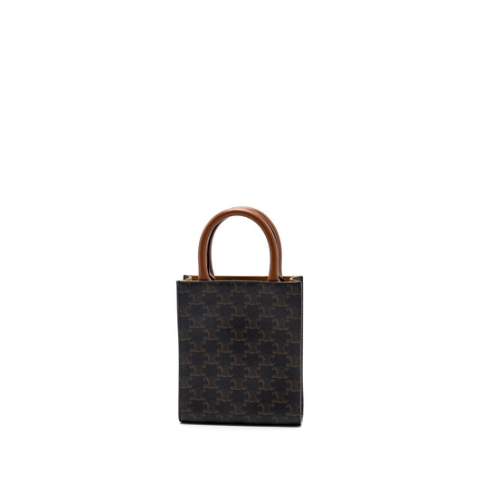 CELINE MINI VERTICAL CABAS TRIOMPHE CANVAS BROWN GHW