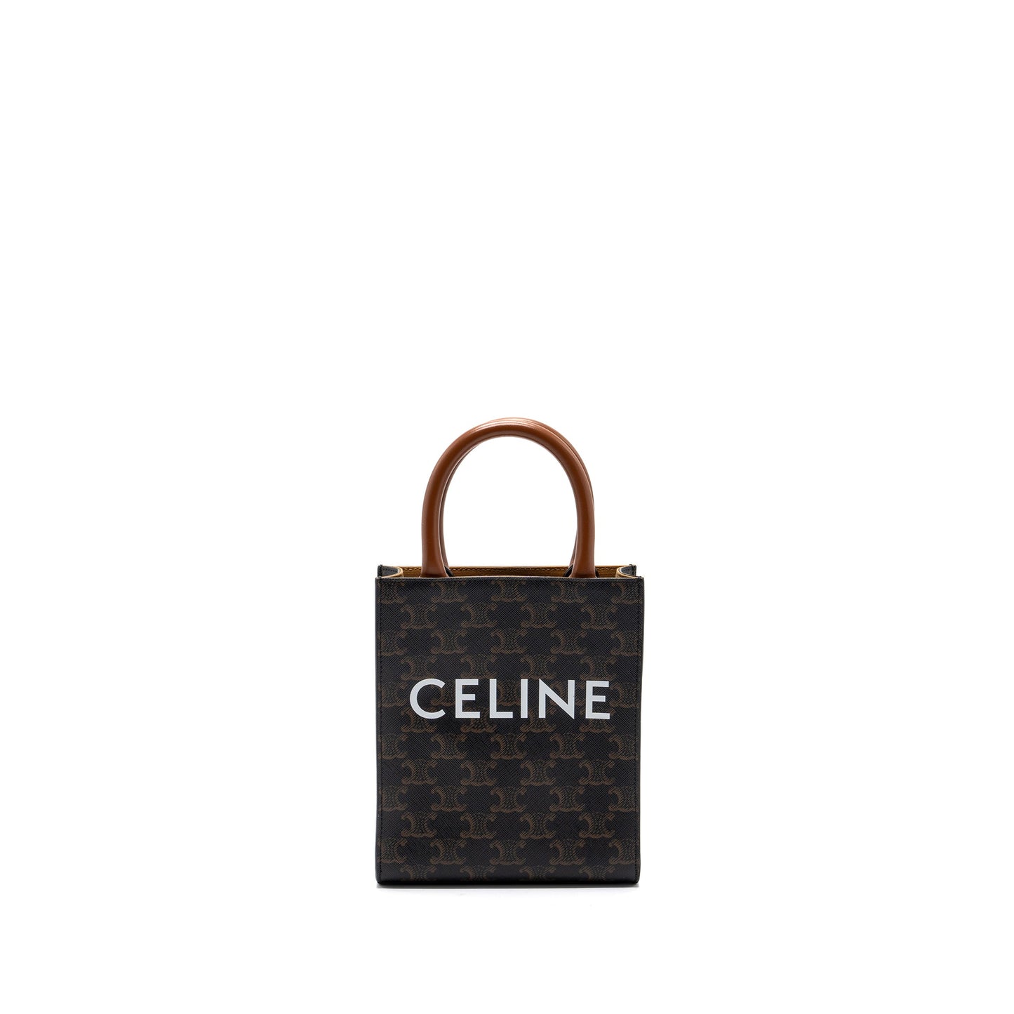 CELINE MINI VERTICAL CABAS TRIOMPHE CANVAS BROWN GHW