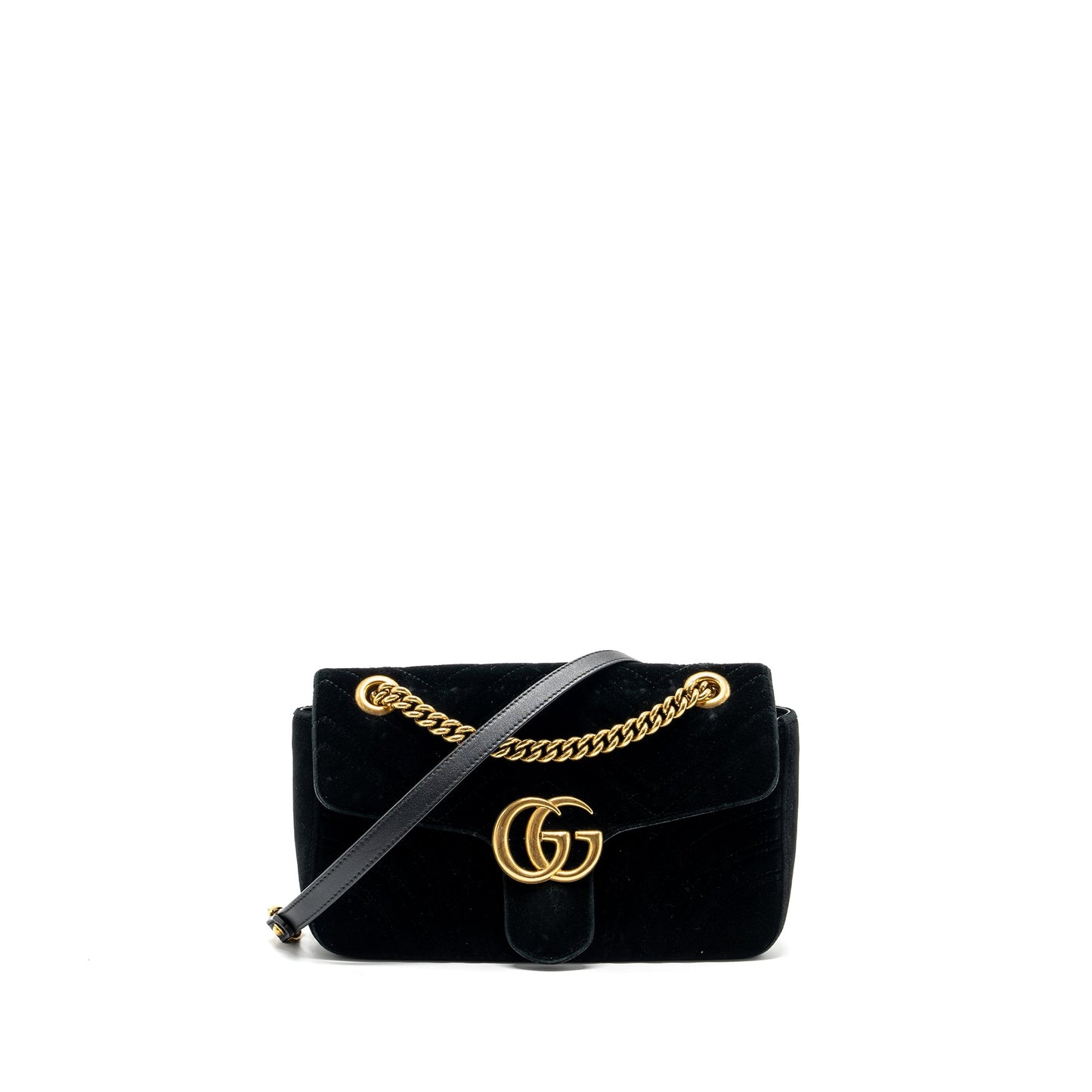 Gucci Small GG Marmont Bag Velvet Black GHW