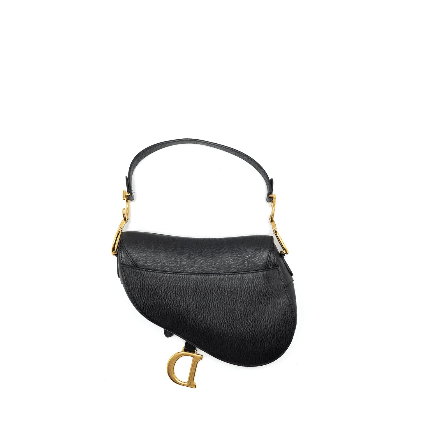 Luxury Dior Medium Saddle Bag Grained Calfskin Black GWH