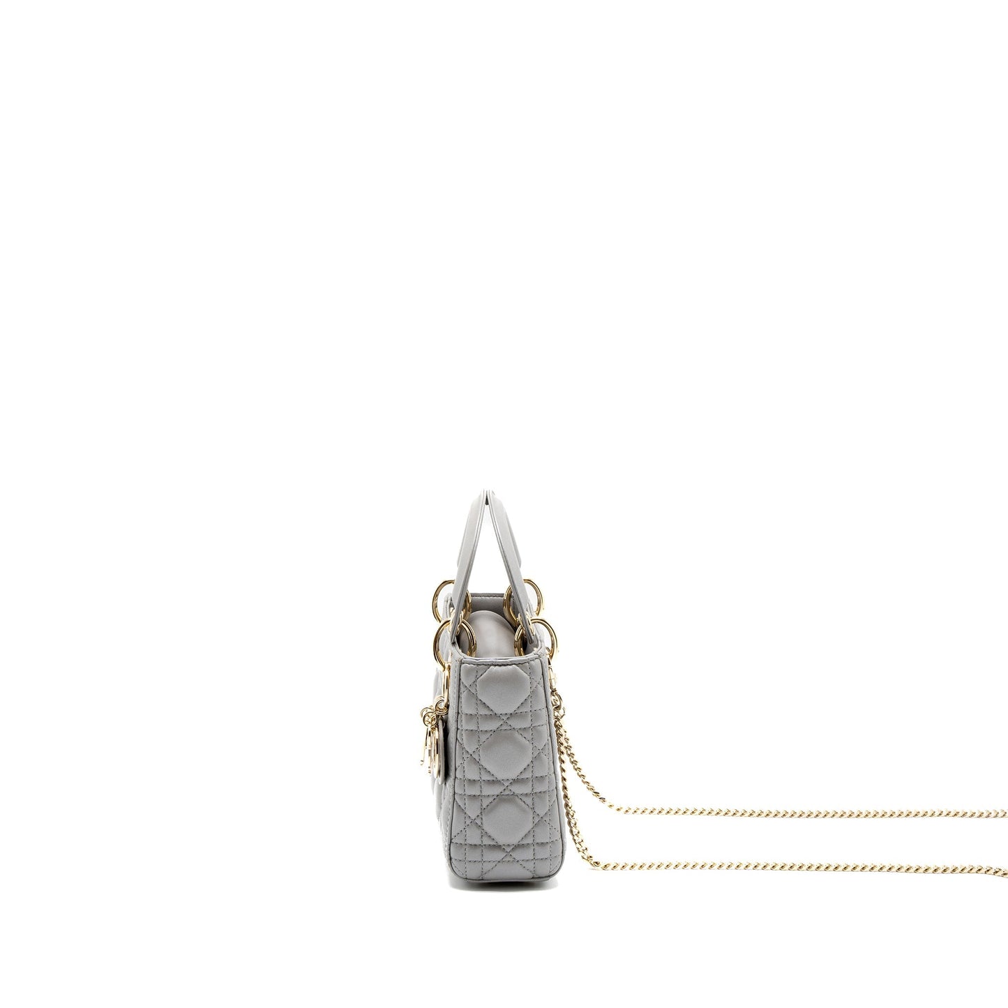 Luxury Dior Mini Lady Luxury Dior Lambskin Grey LGHW
