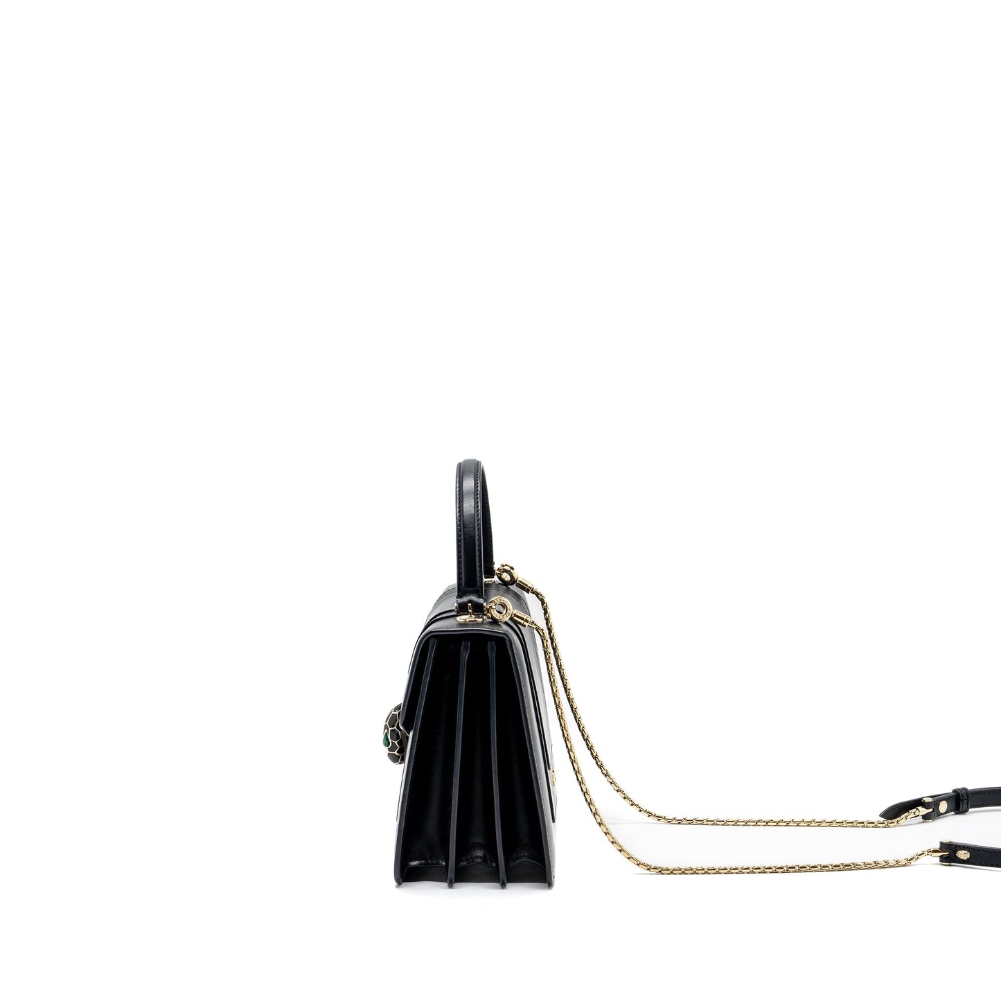 Bvlgari Serpenti Forever Top Handle Crossbody Bag leather Black LGHW