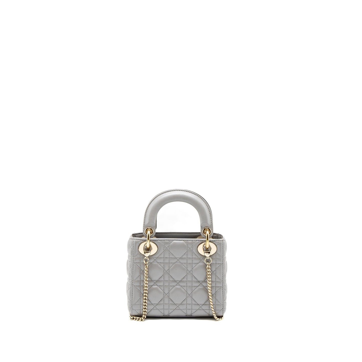 Luxury Dior Mini Lady Luxury Dior Lambskin Grey LGHW