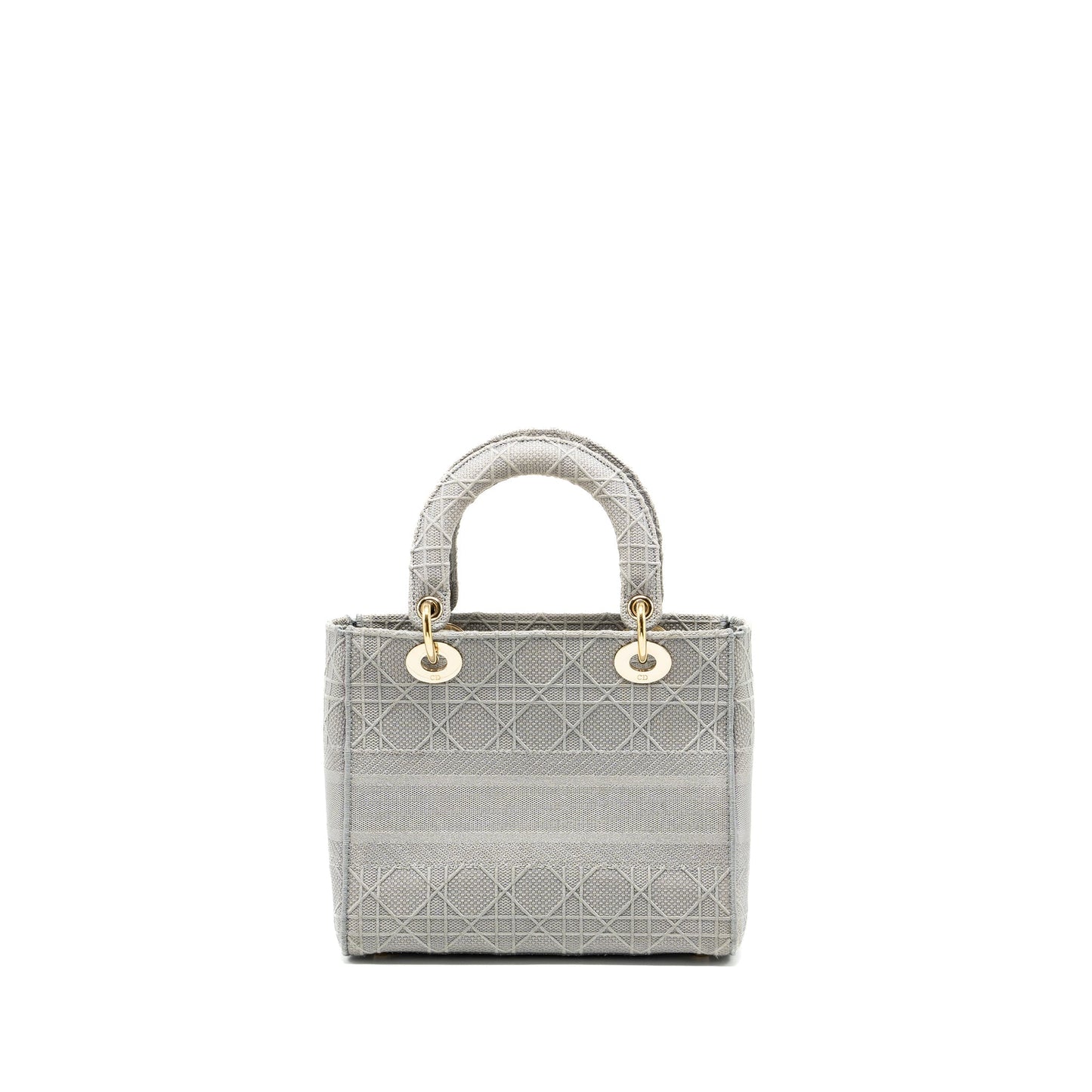 Luxury Dior Medium Lady D-Lite Bag Cannage Embroidery Grey LGHW