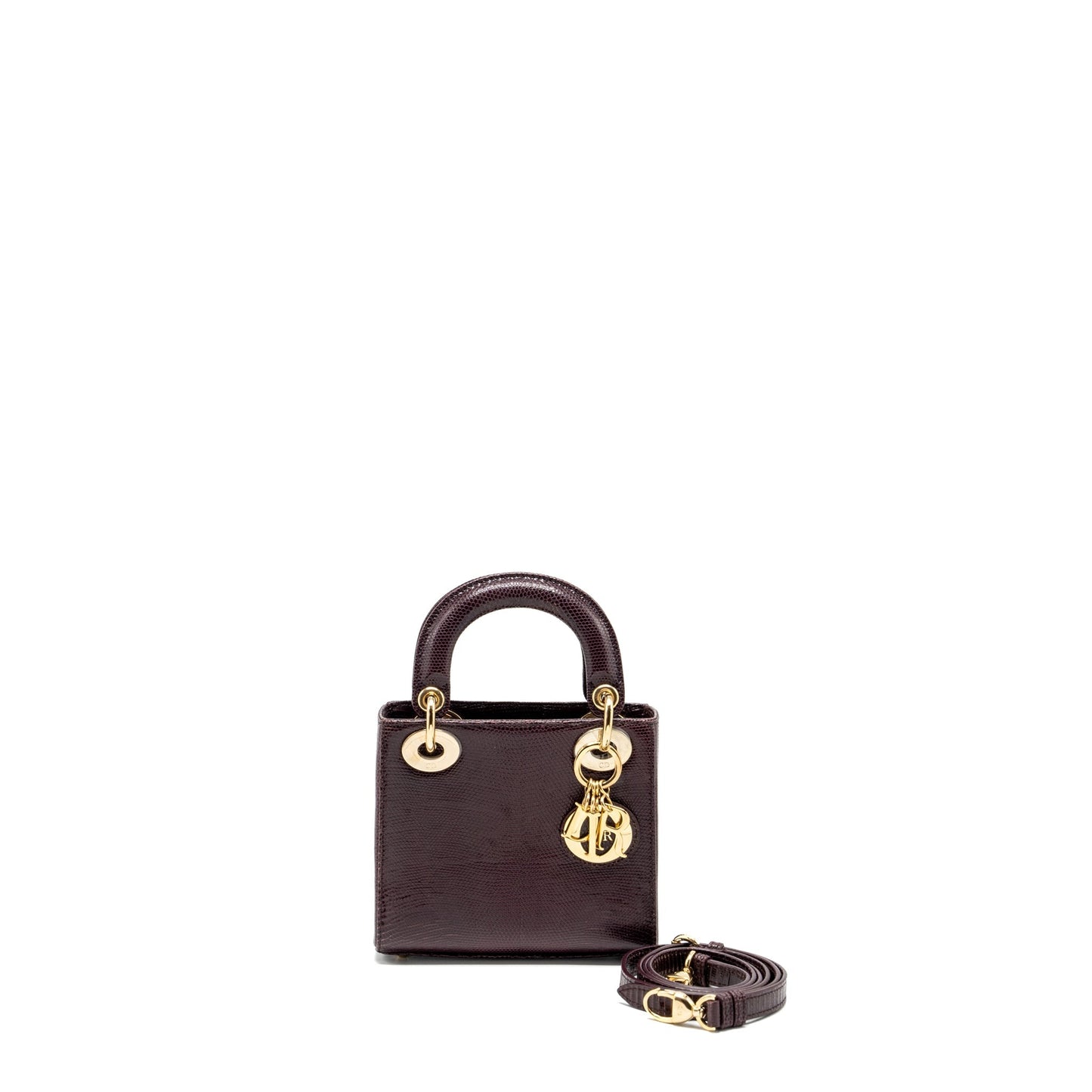 Luxury Dior Mini Lady Luxury Dior Lizard Burgundy LGHW
