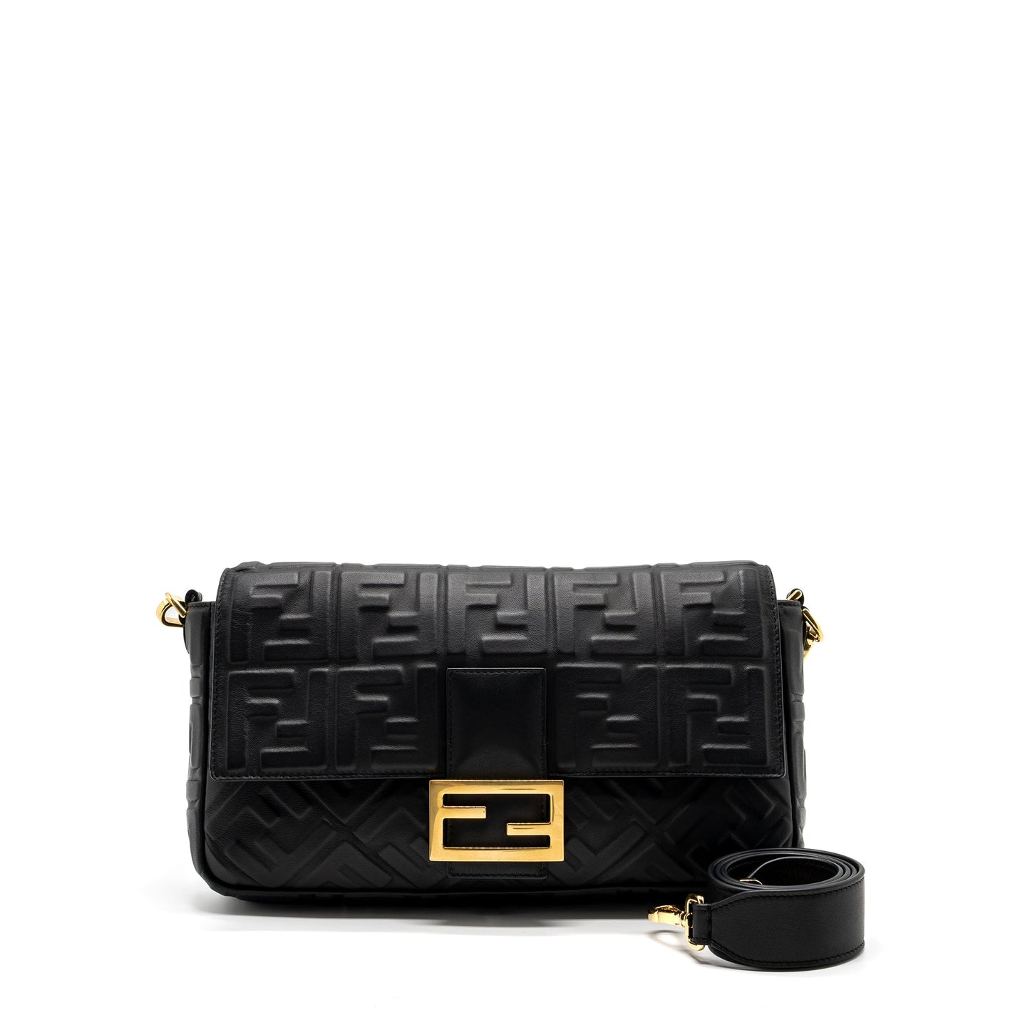 Fendi Large Baguette Bag Nappa Black GHW