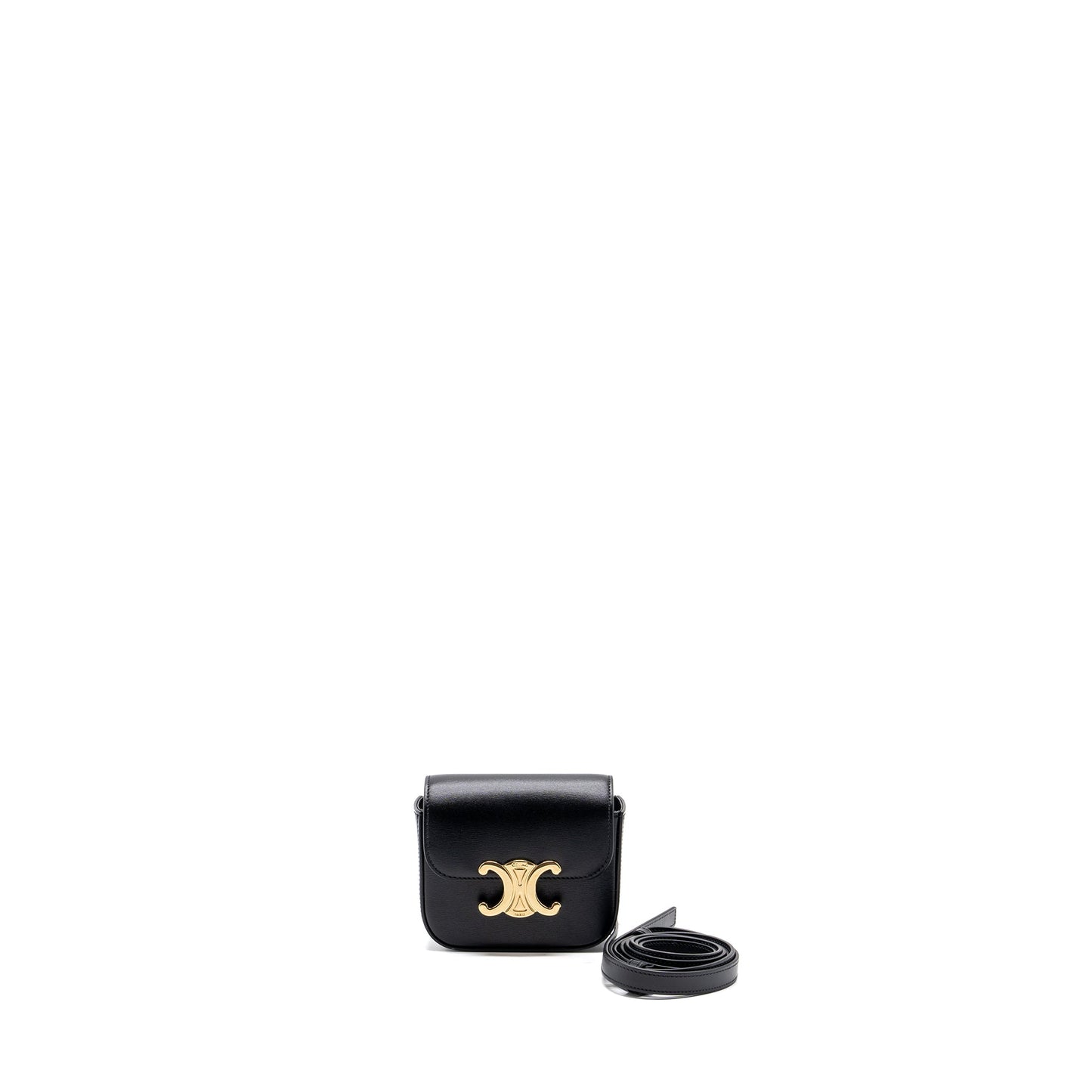Celine Claude Shiny Calfskin Black GHW