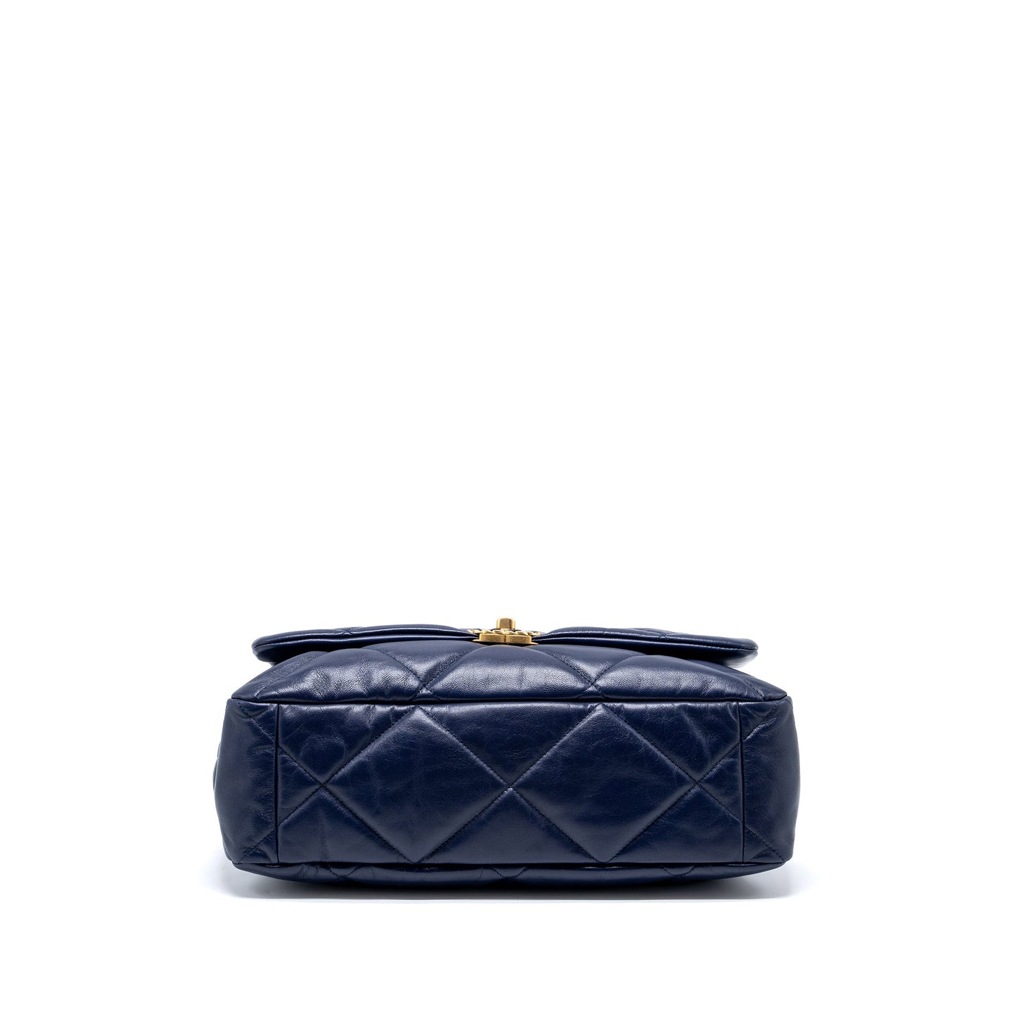 Chanel maxi 19 bag goatskin dark blue multicolour hardware