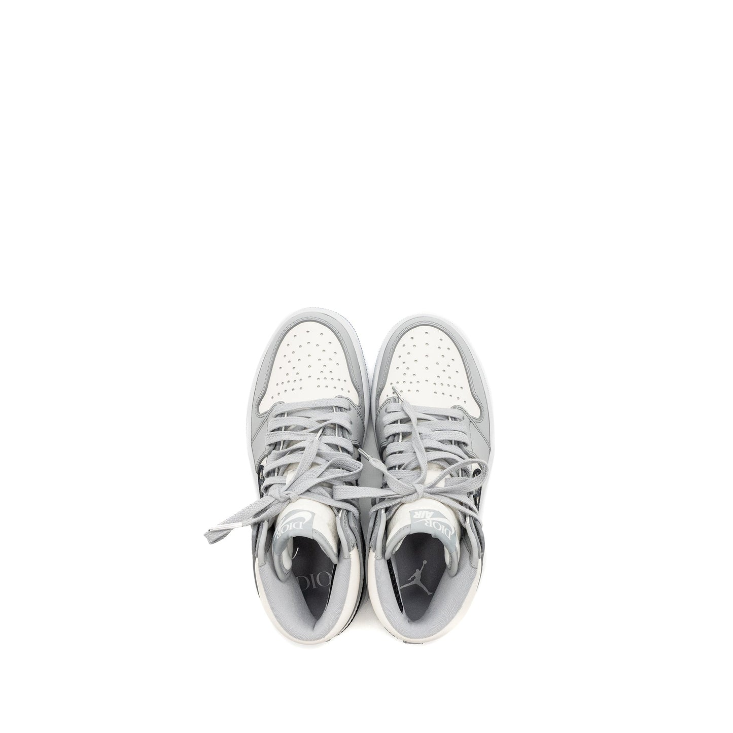 Luxury Dior x Air Jordan 1 Retro Size US 3.5 High Sneakers Grey/White