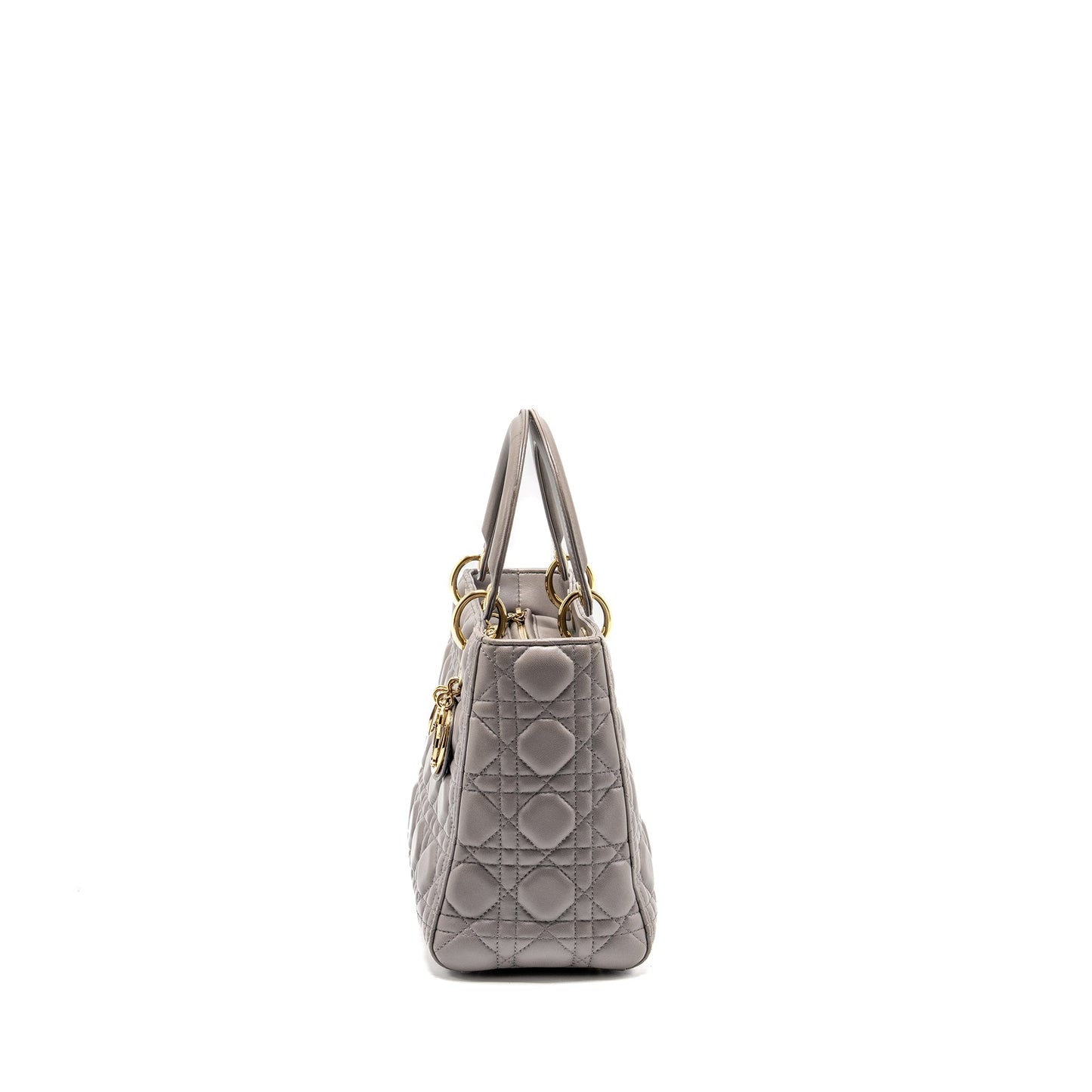 Luxury Dior Medium Lady Luxury Dior Lambskin Grey LGHW