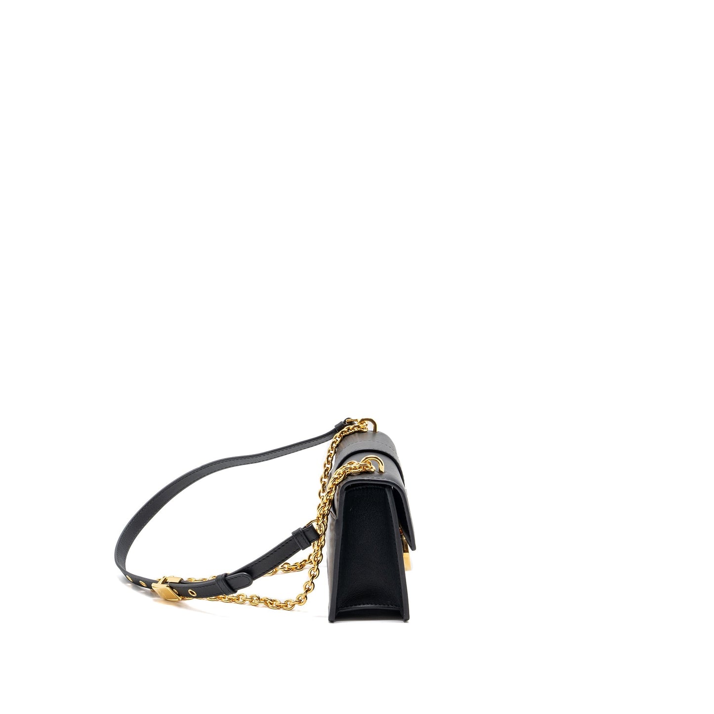 Luxury Dior 30 Montaigne East-West Bag With Chain Calfskin Black GHW
