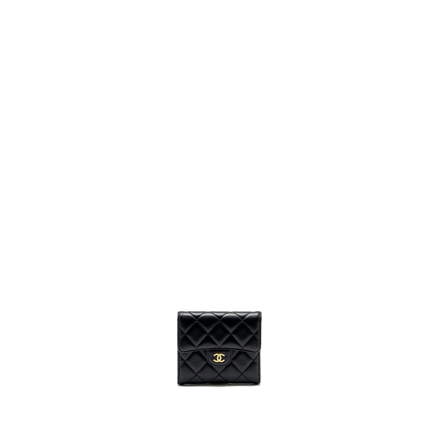 Chanel Classic Compact Wallet Lambskin Black GHW