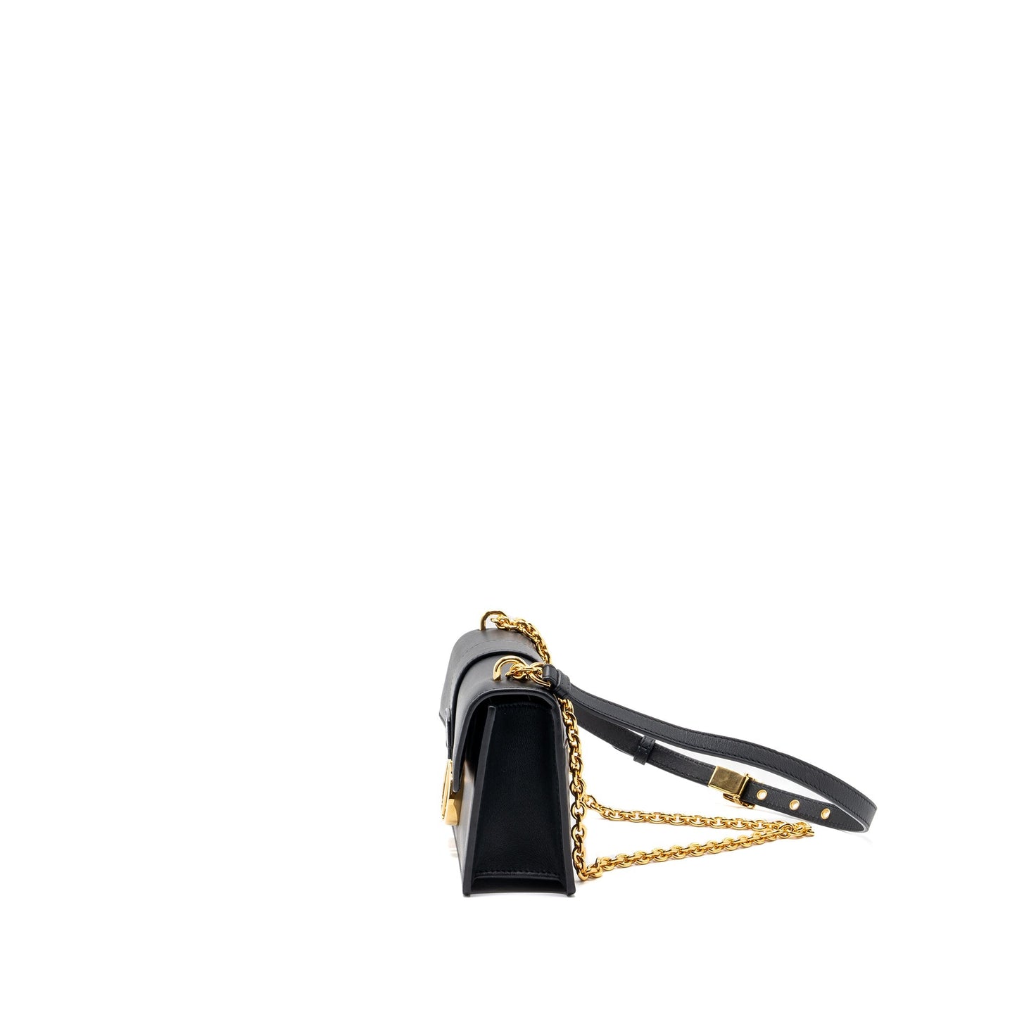 Luxury Dior 30 Montaigne East-West Bag With Chain Calfskin Black GHW