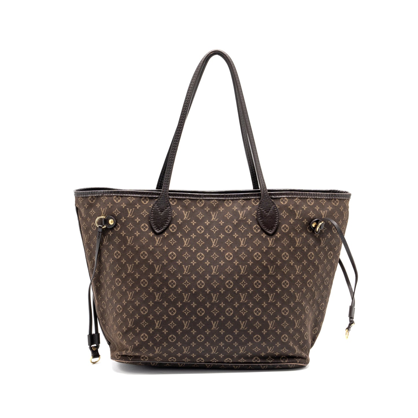 Louis Vuitton vintage neverfull MM fabric dark brown GHW